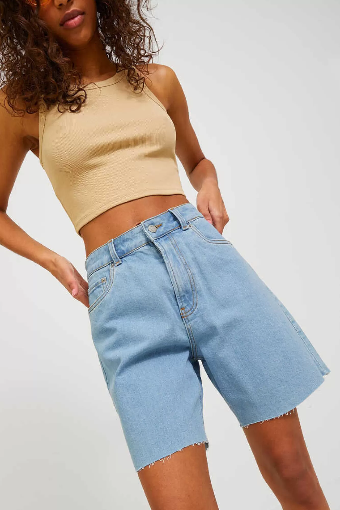 Jack & Jones Bermuda Vaquera De Tiro Alto