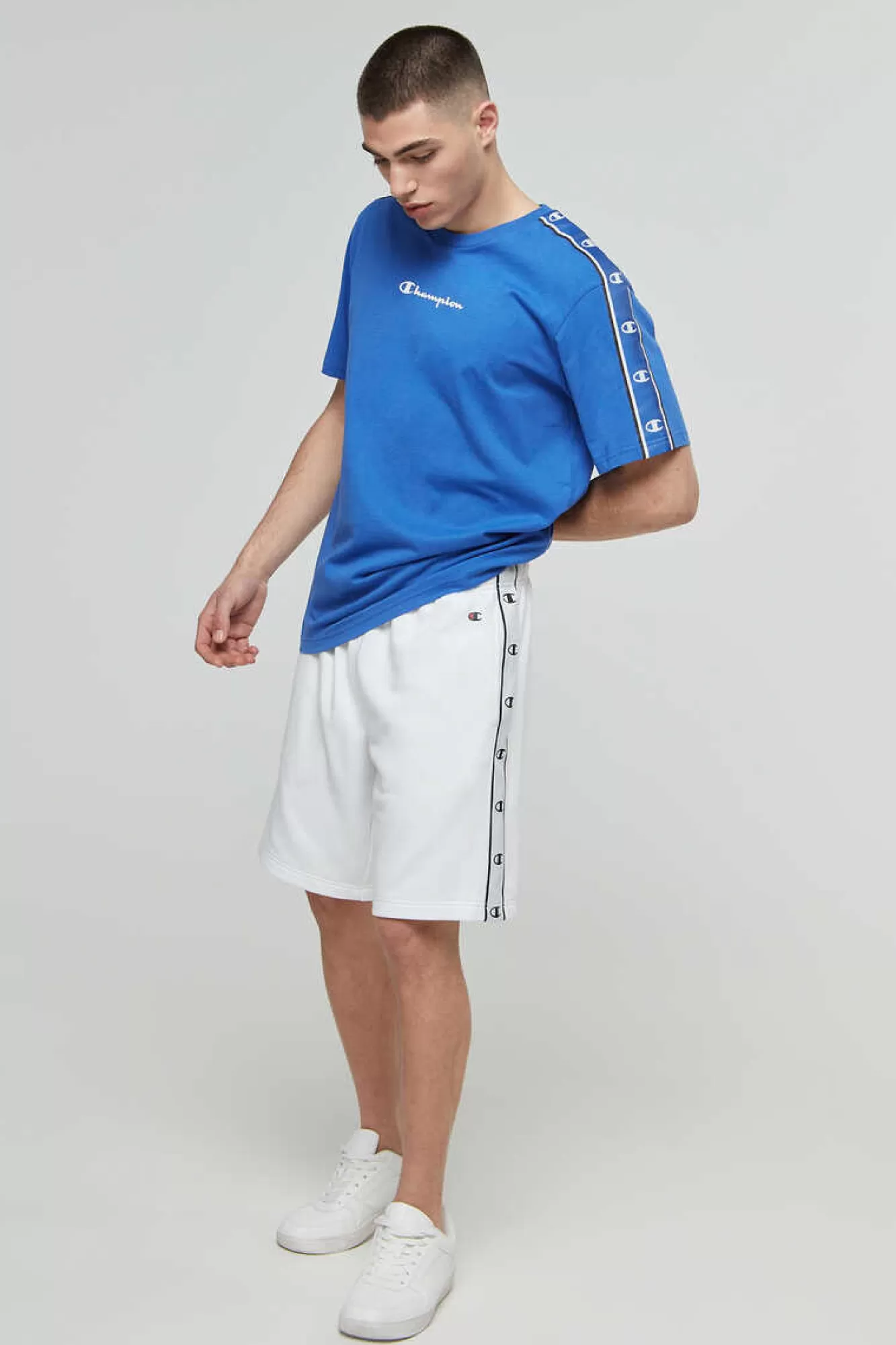 Champion Bermudas De Algodao E Cintura Com Logo
