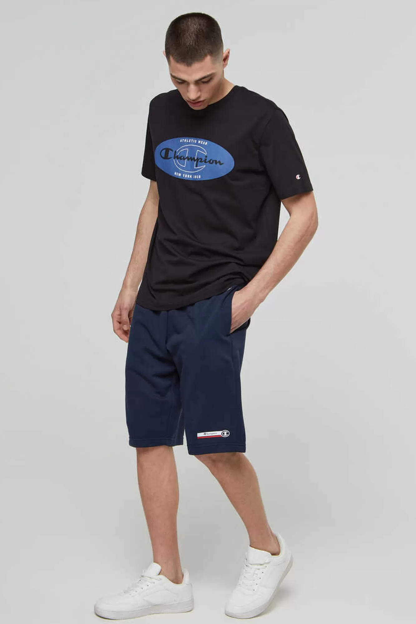 Champion Bermudas De Algodao E Cintura Com Logo