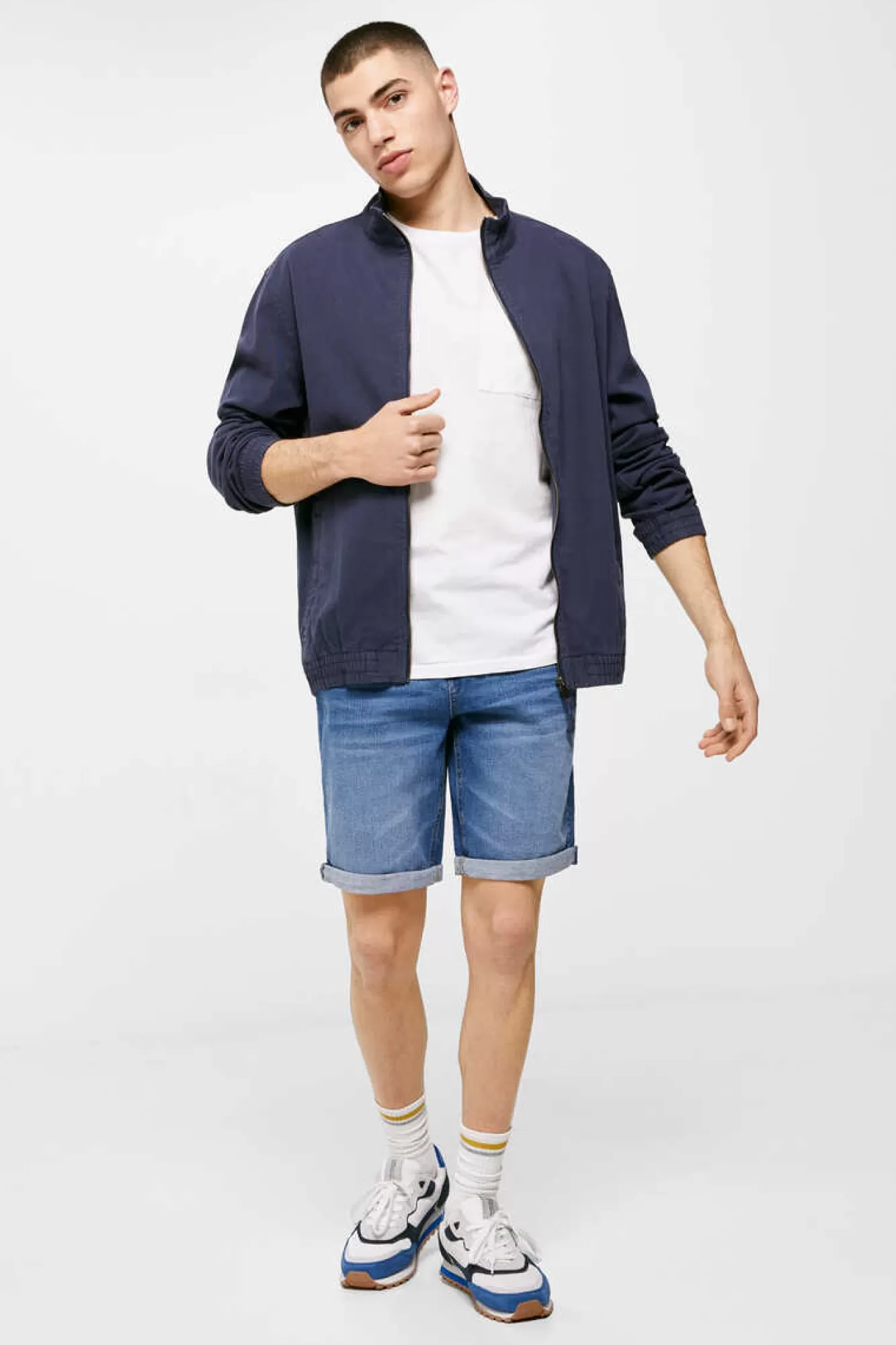 * Bermudas Denim Regulares Lavagem Media