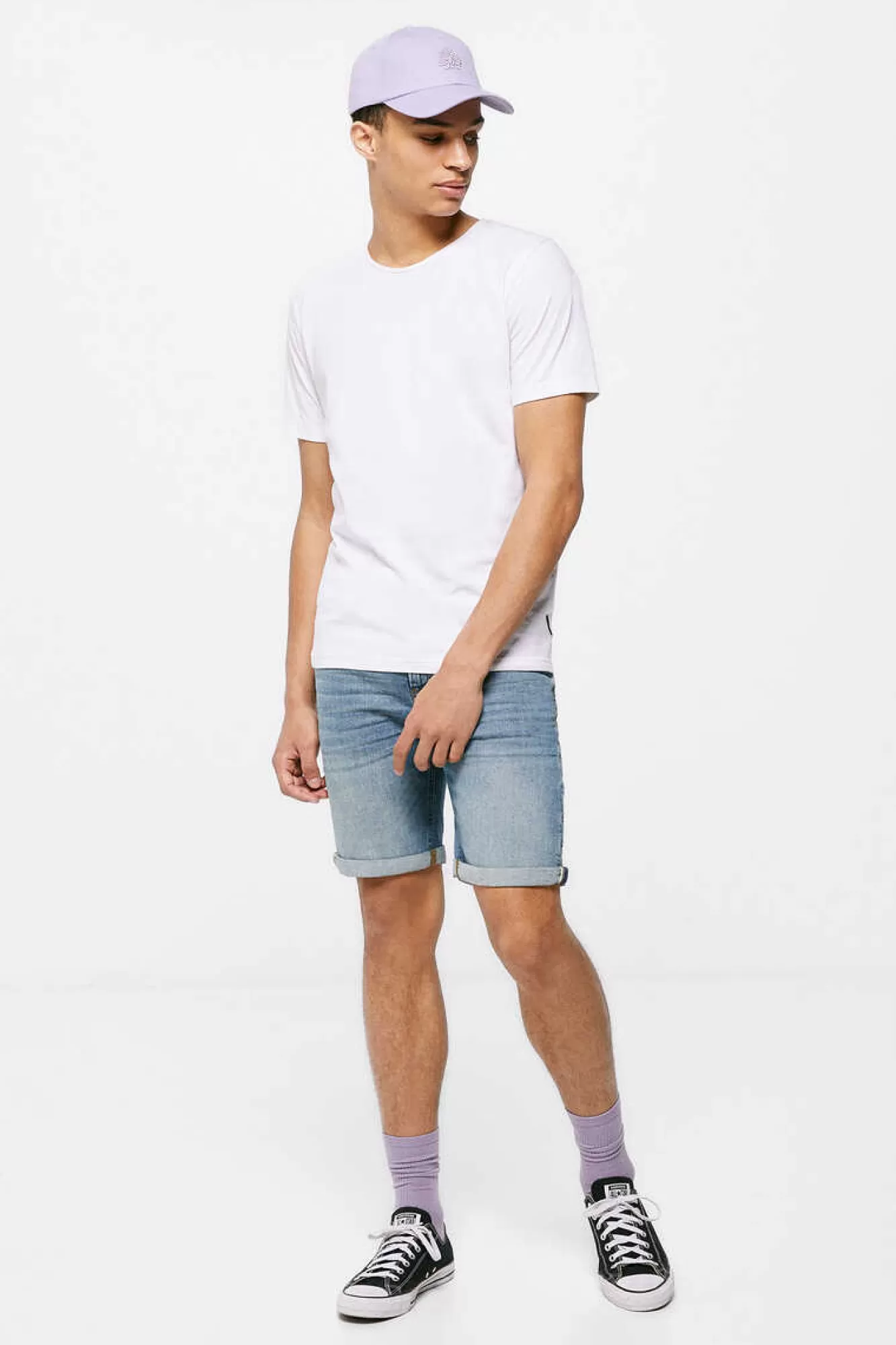 * Bermudas Jeans Slim Lavagem Media-Escura