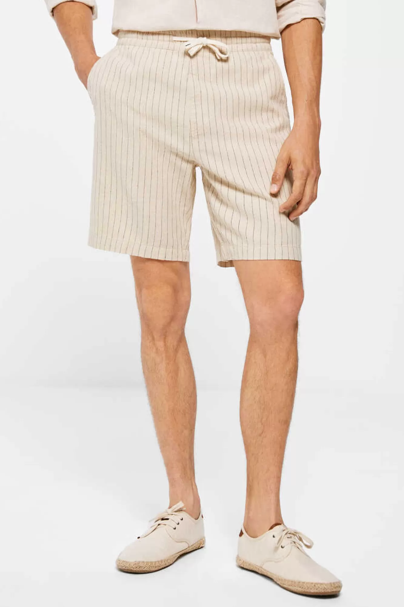 * Bermudas Linho Riscas