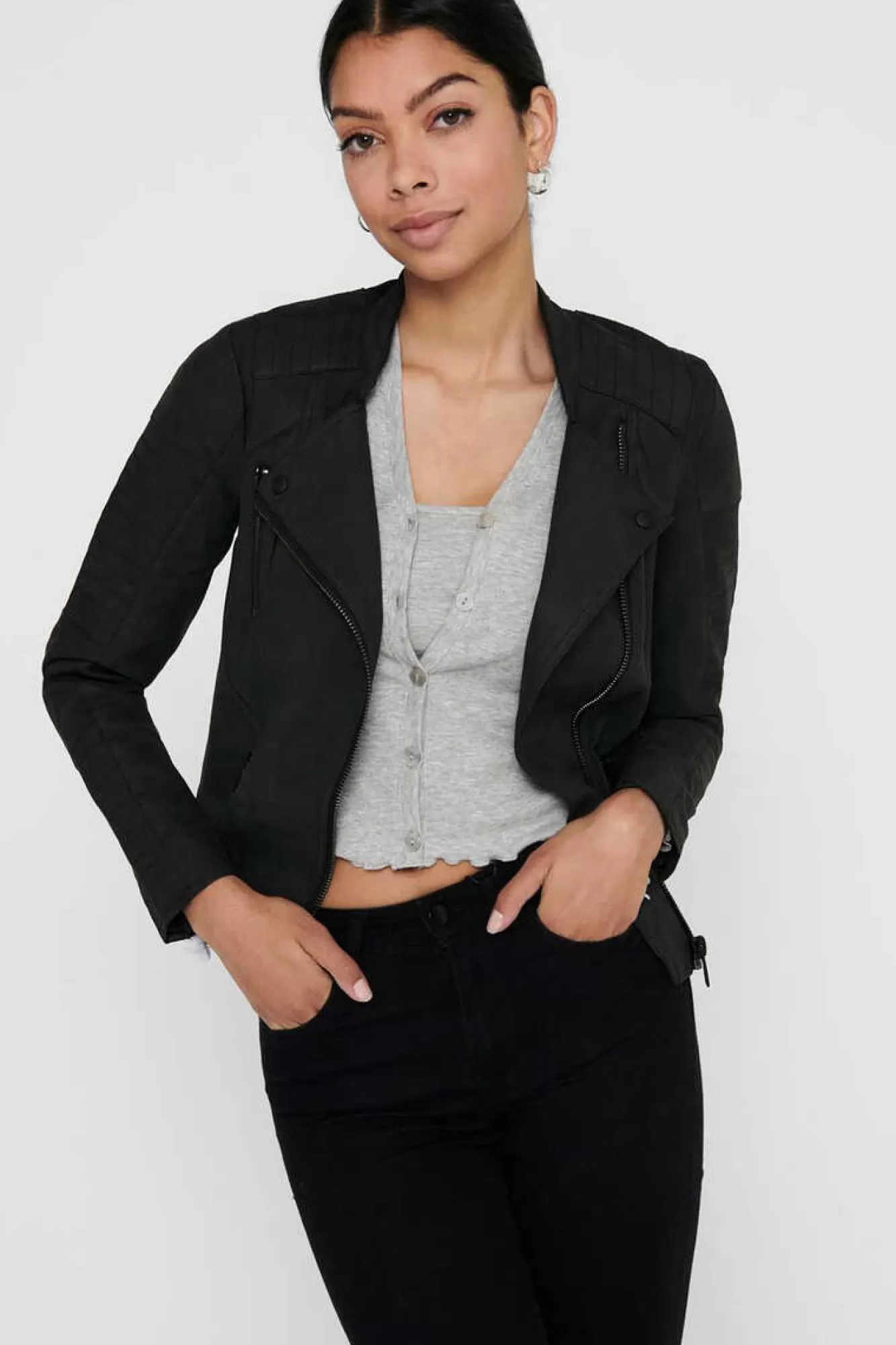 Only Bikerjacke Fur Damen Mit Reisverschluss