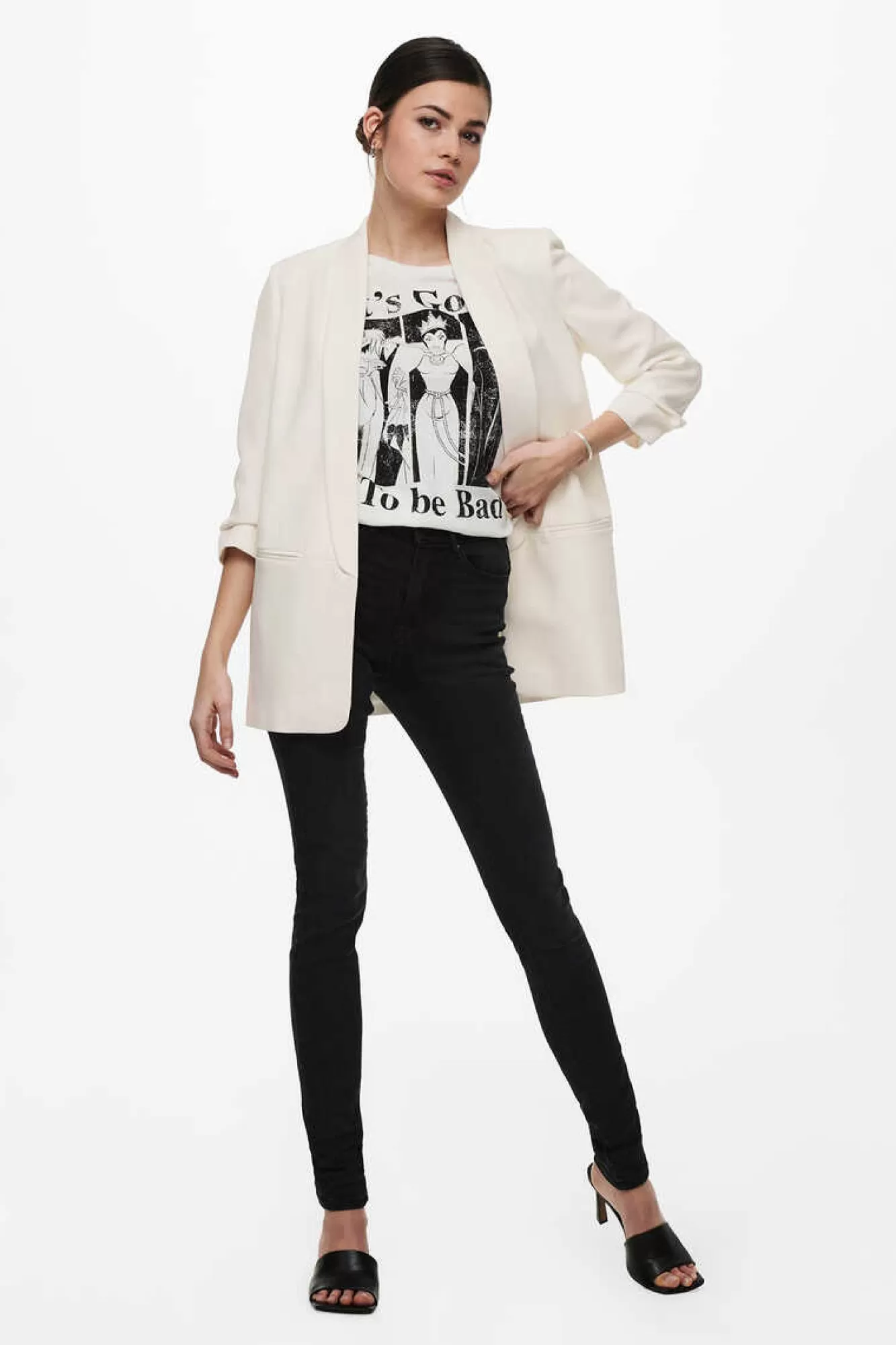 Only Blazer De Manga A 3/4 Com Lapelas