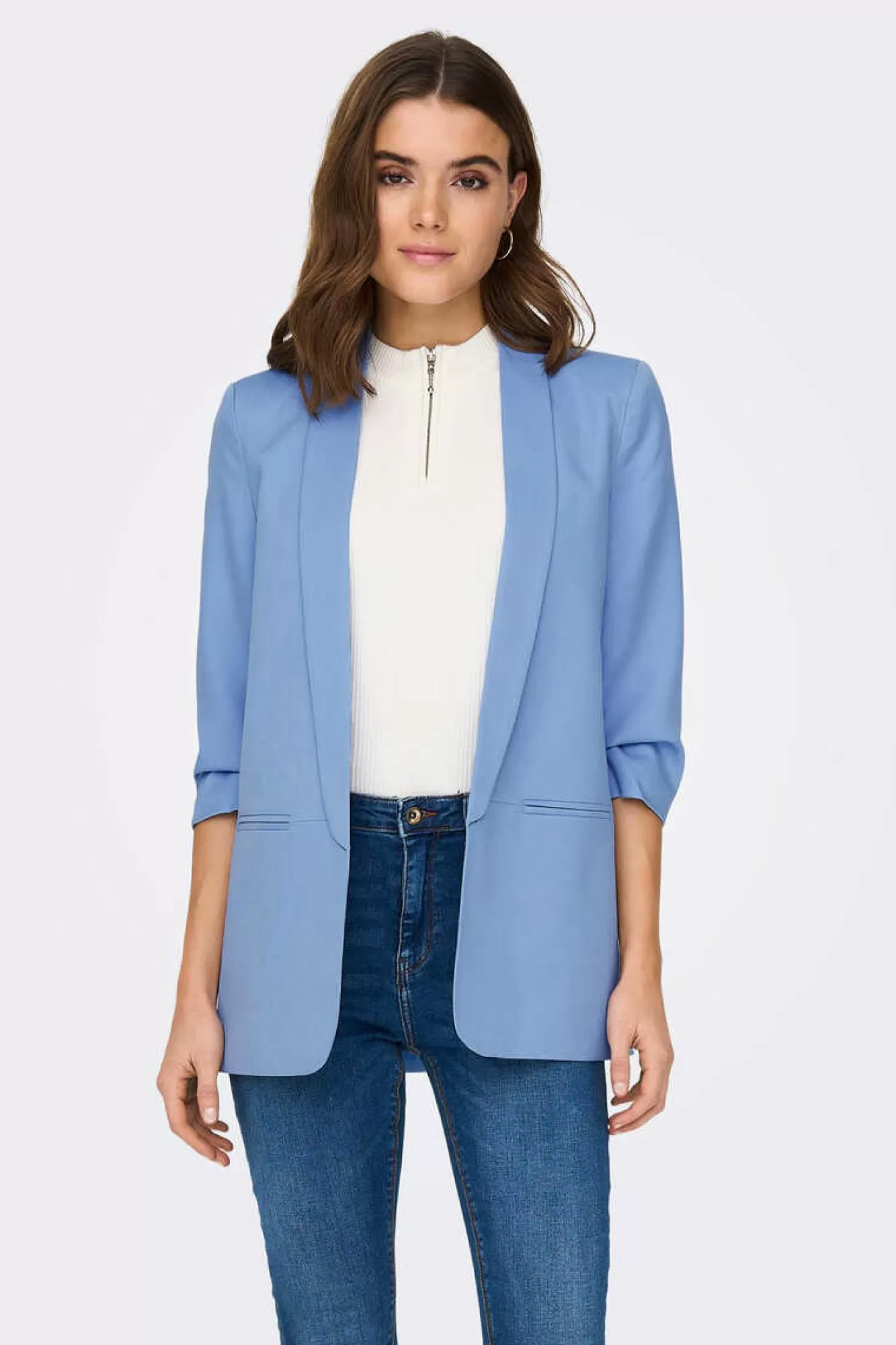 Only Blazer De Manga A 3/4 Com Lapelas