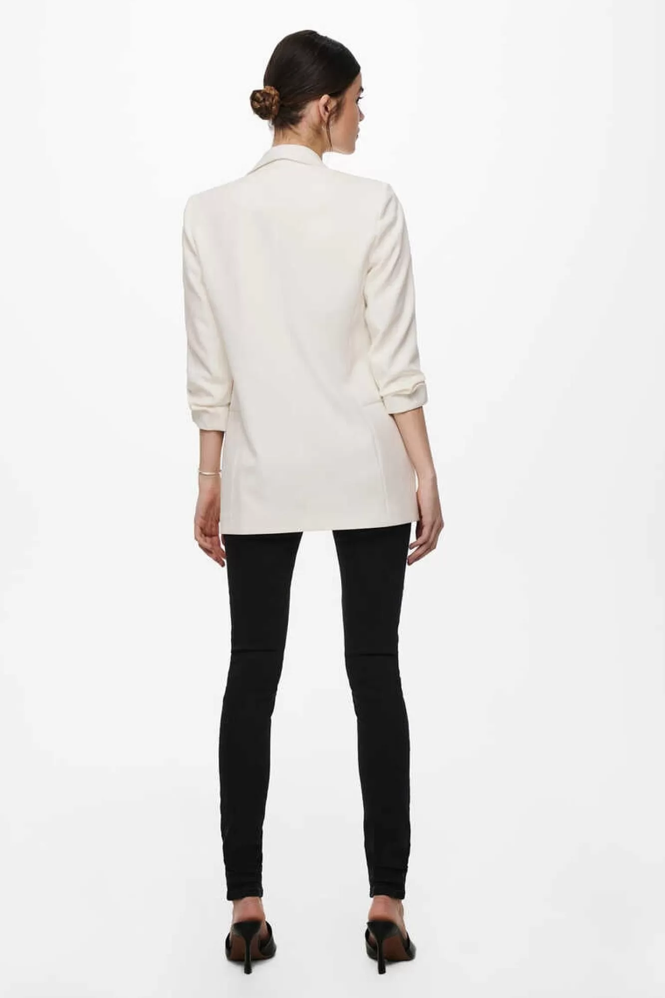 Only Blazer De Manga A 3/4 Com Lapelas