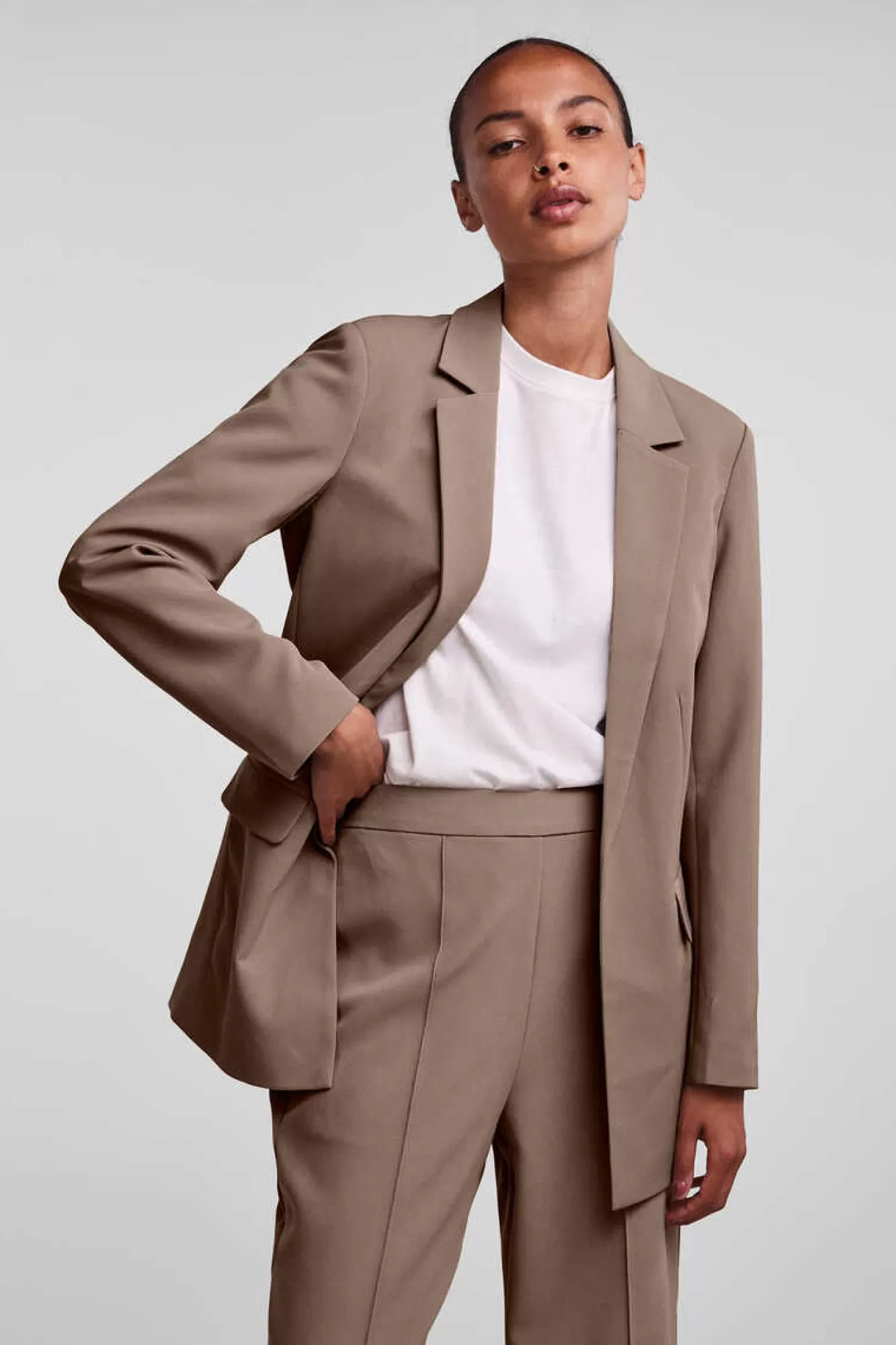 Pieces Blazer Oversize De Manga Comprida
