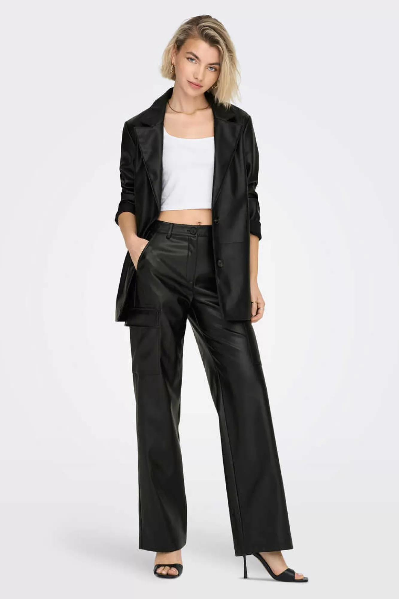 Only Blazer Oversize Lederoptik