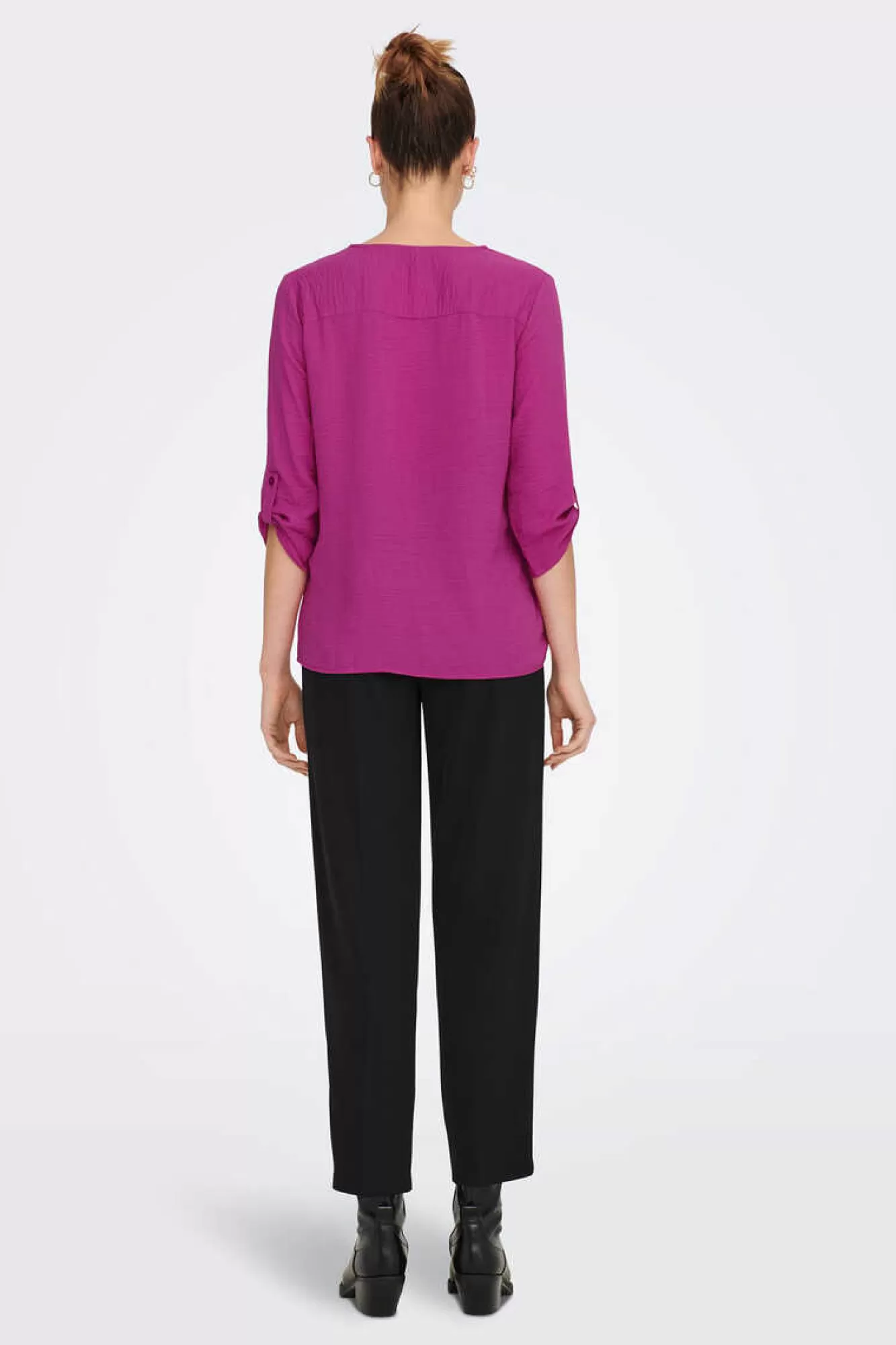 JDY Blusa Com Decote Em Bico E Manga 3/4