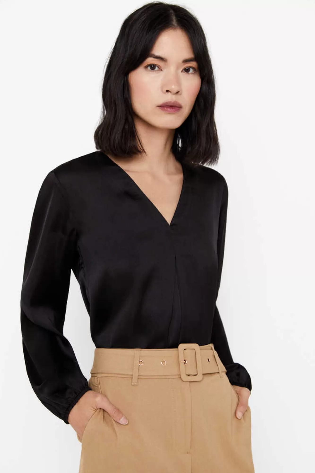 Cortefiel Blusa Comprida Acetinada