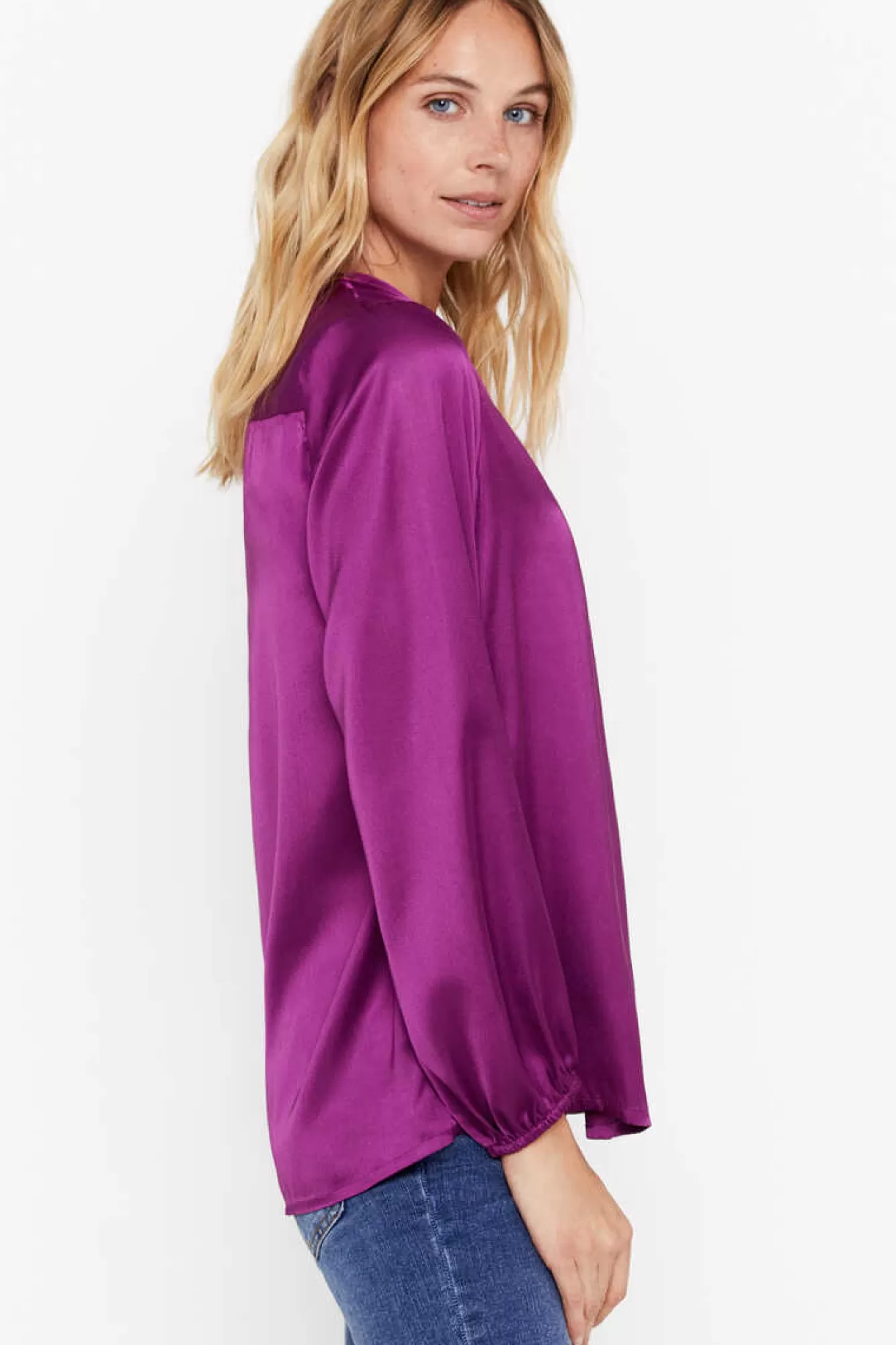 Cortefiel Blusa Comprida Acetinada