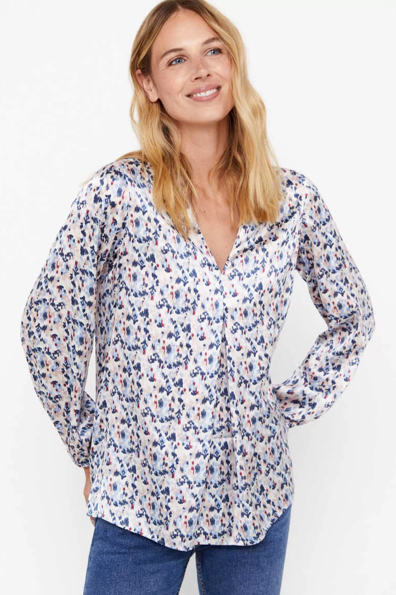Cortefiel Blusa Comprida Acetinada