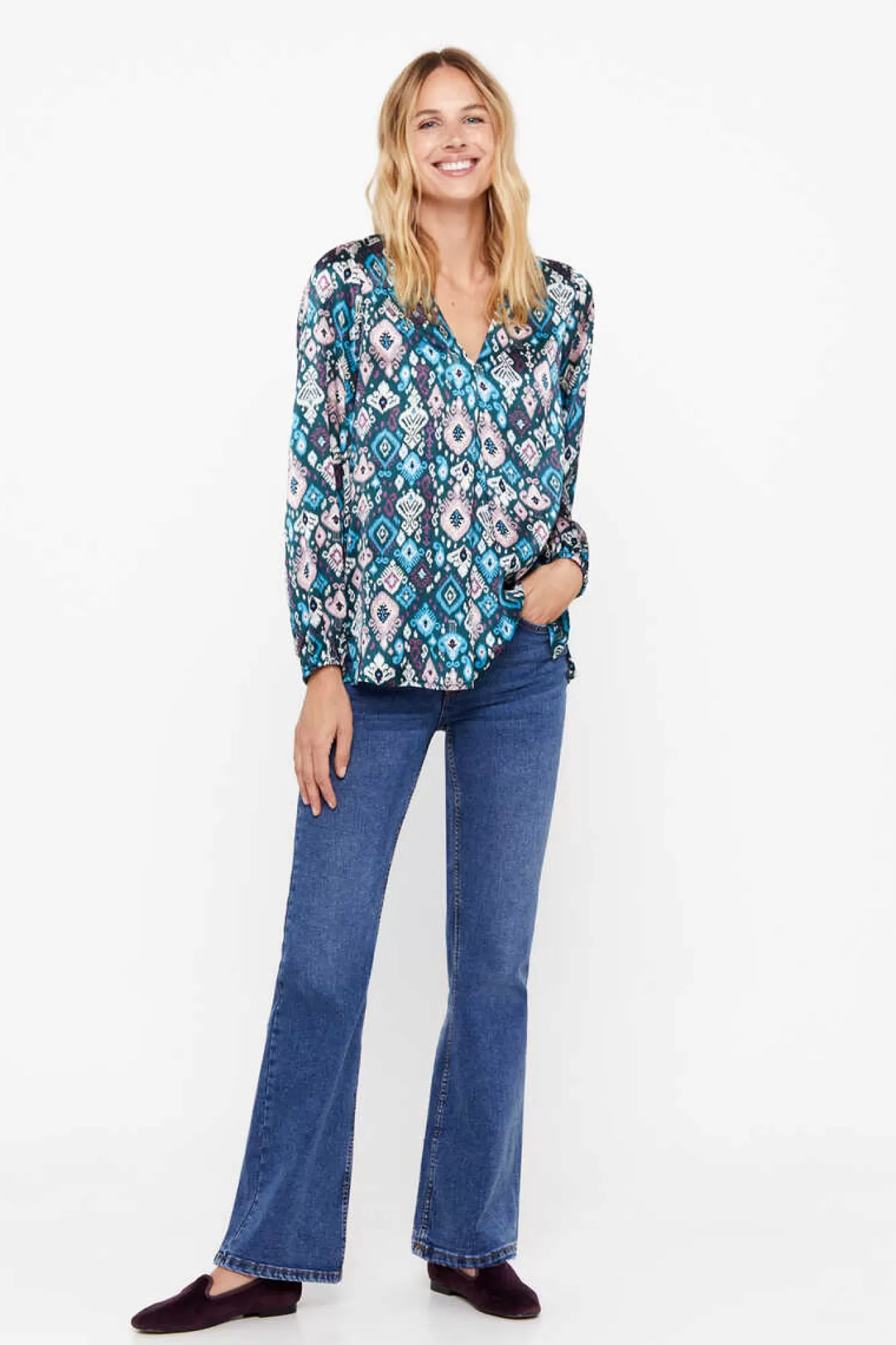 Cortefiel Blusa Comprida Acetinada