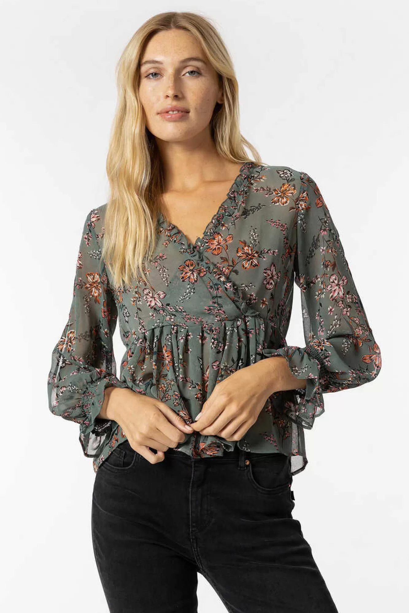 Tiffosi Blusa Cruzada Com Estampado Floral