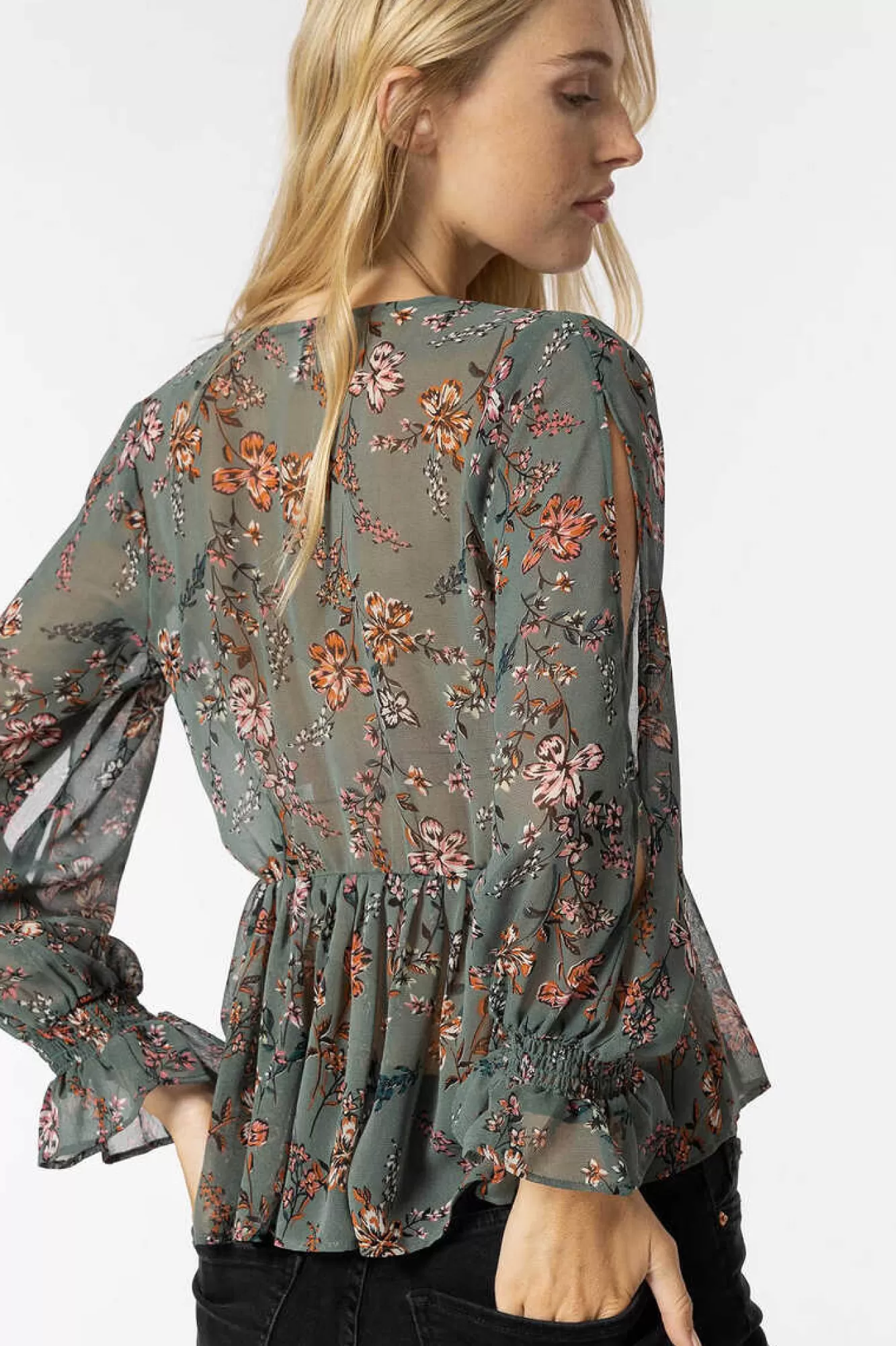 Tiffosi Blusa Cruzada Com Estampado Floral