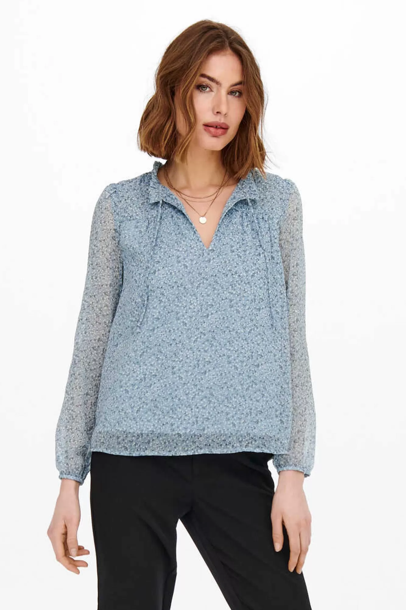 Only Blusa De Manga Comprida E Gola Perkins