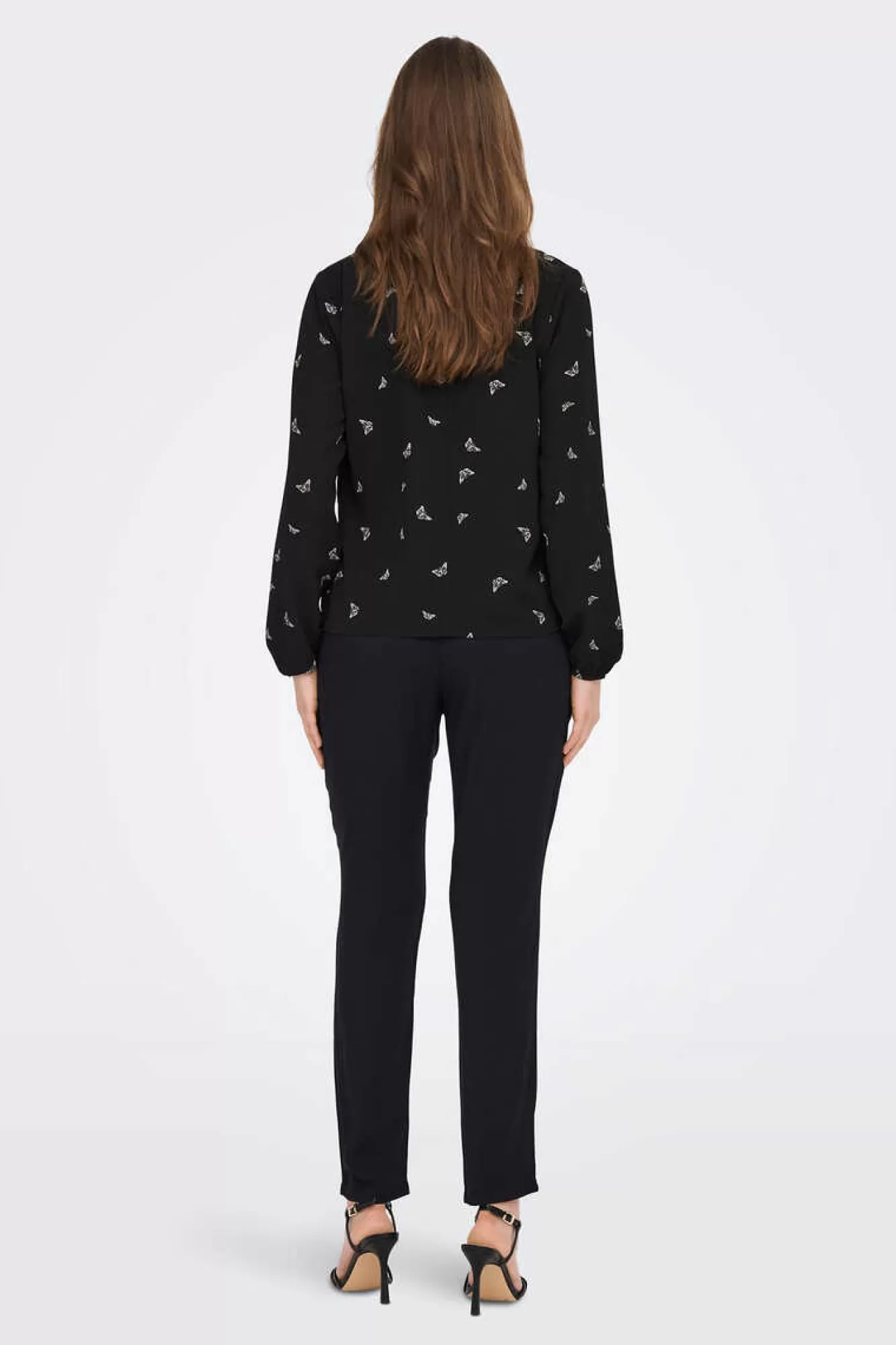 Only Blusa De Manga Comprida Estampada E Gola Redonda