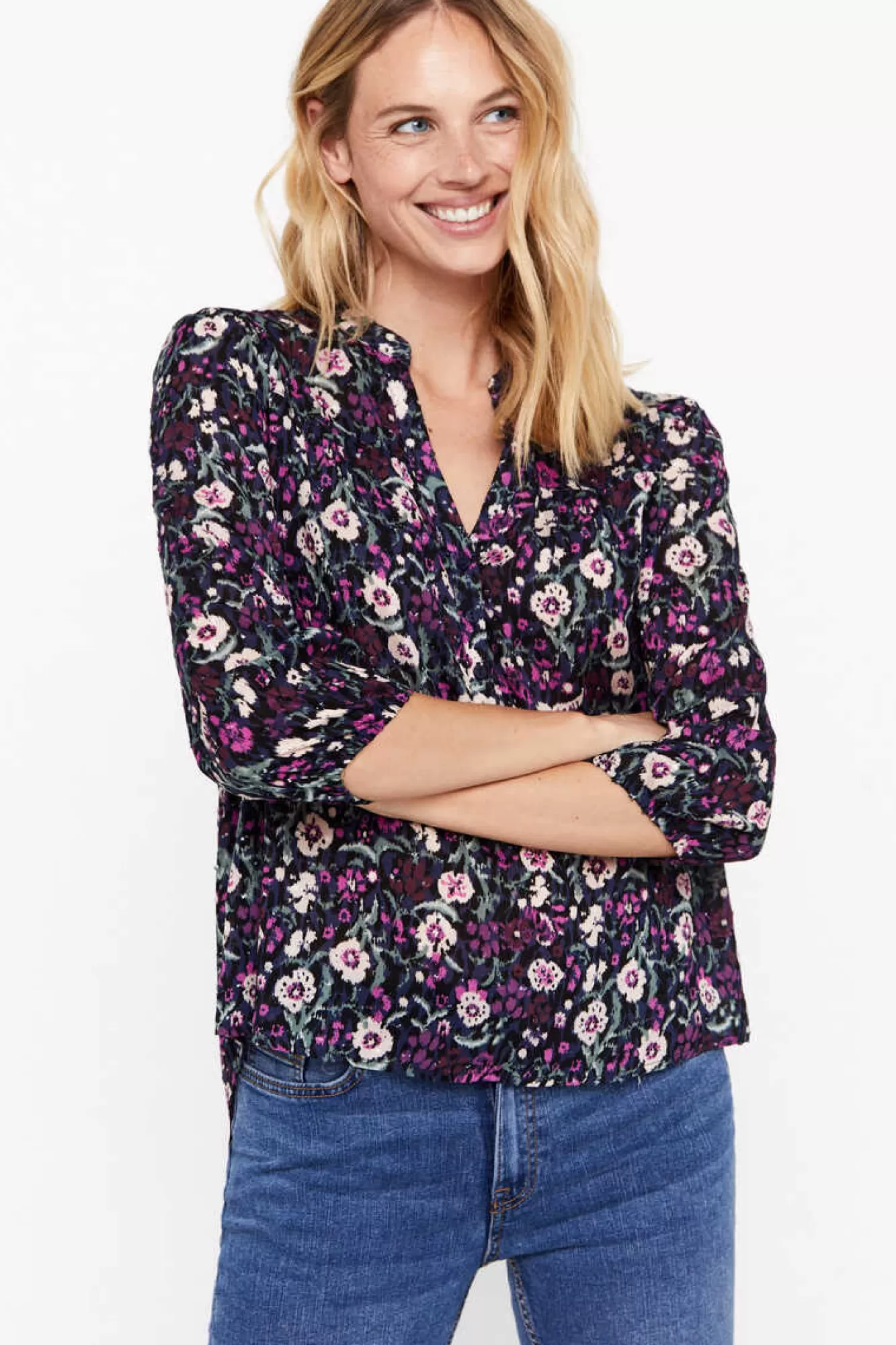 Cortefiel Blusa Em Tecido Plumeti