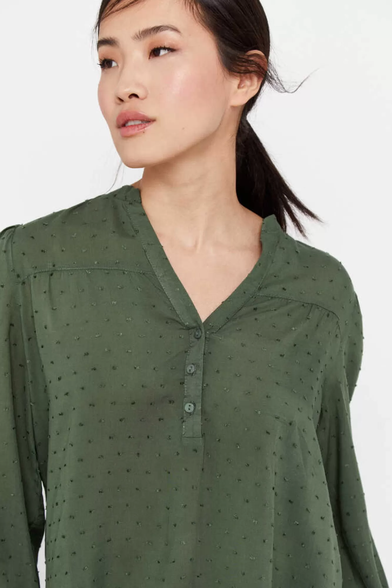 Cortefiel Blusa Em Tecido Plumeti