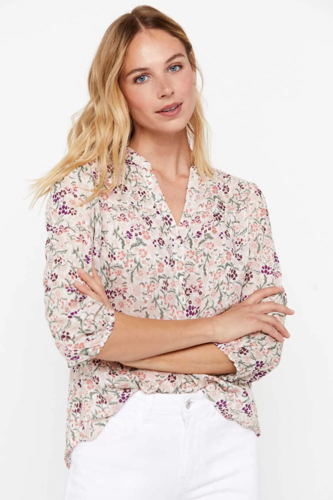 Cortefiel Blusa Em Tecido Plumeti