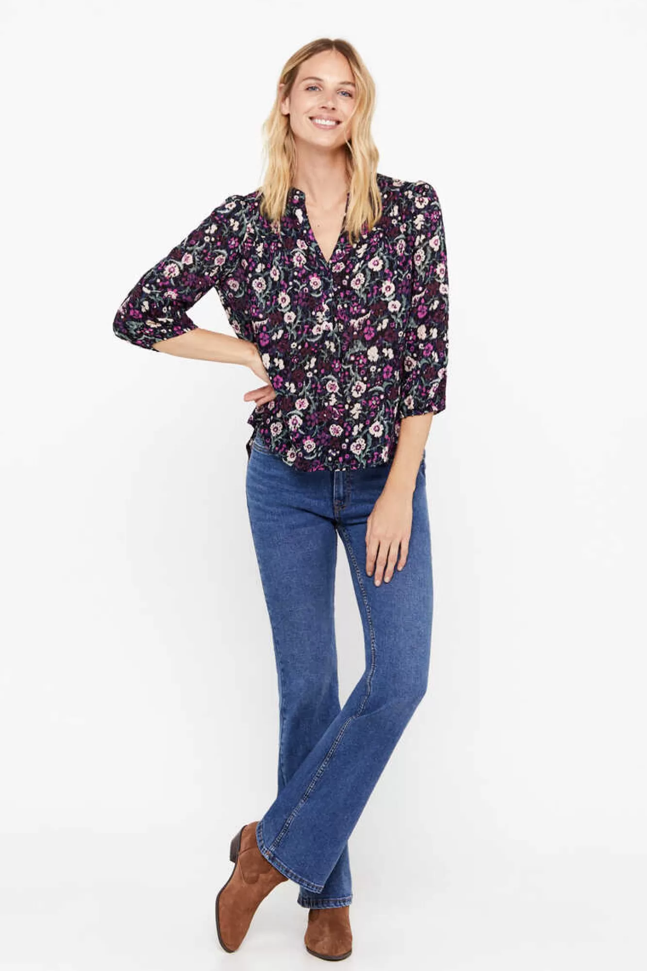Cortefiel Blusa Em Tecido Plumeti