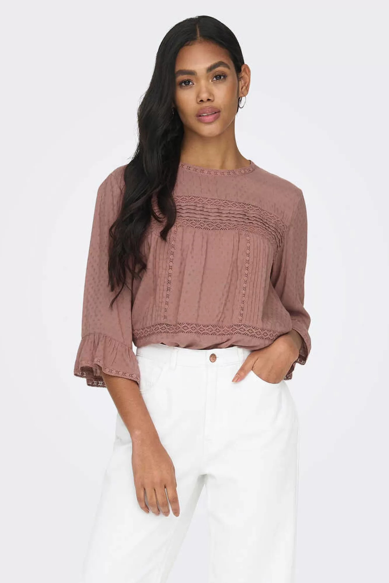 Only Blusa Manga 3/4 Gola Redonda