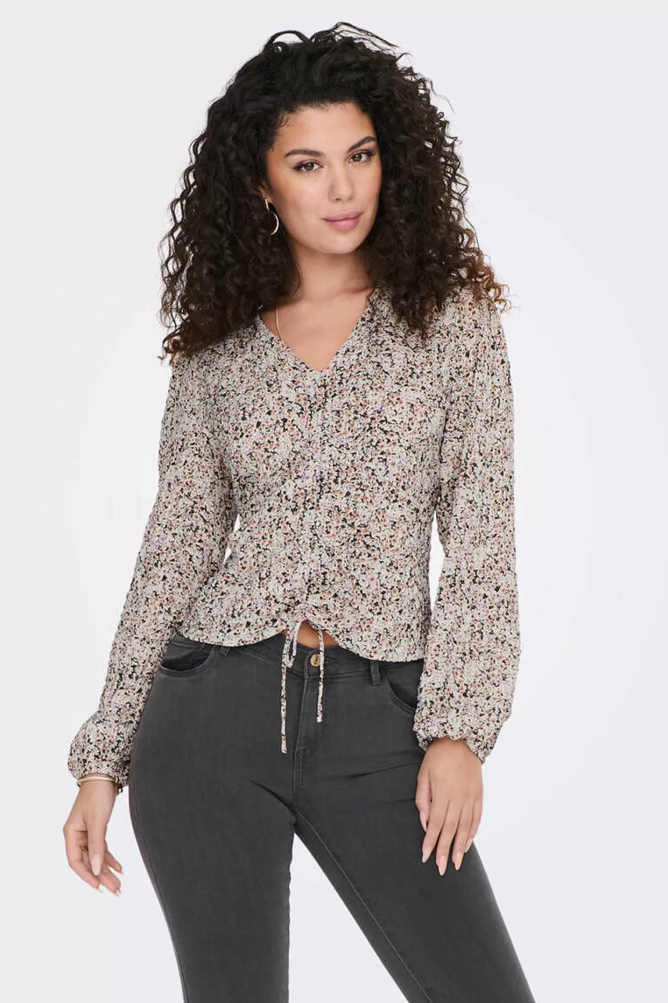 Only Blusa Manga Comprida Gola Em Bico