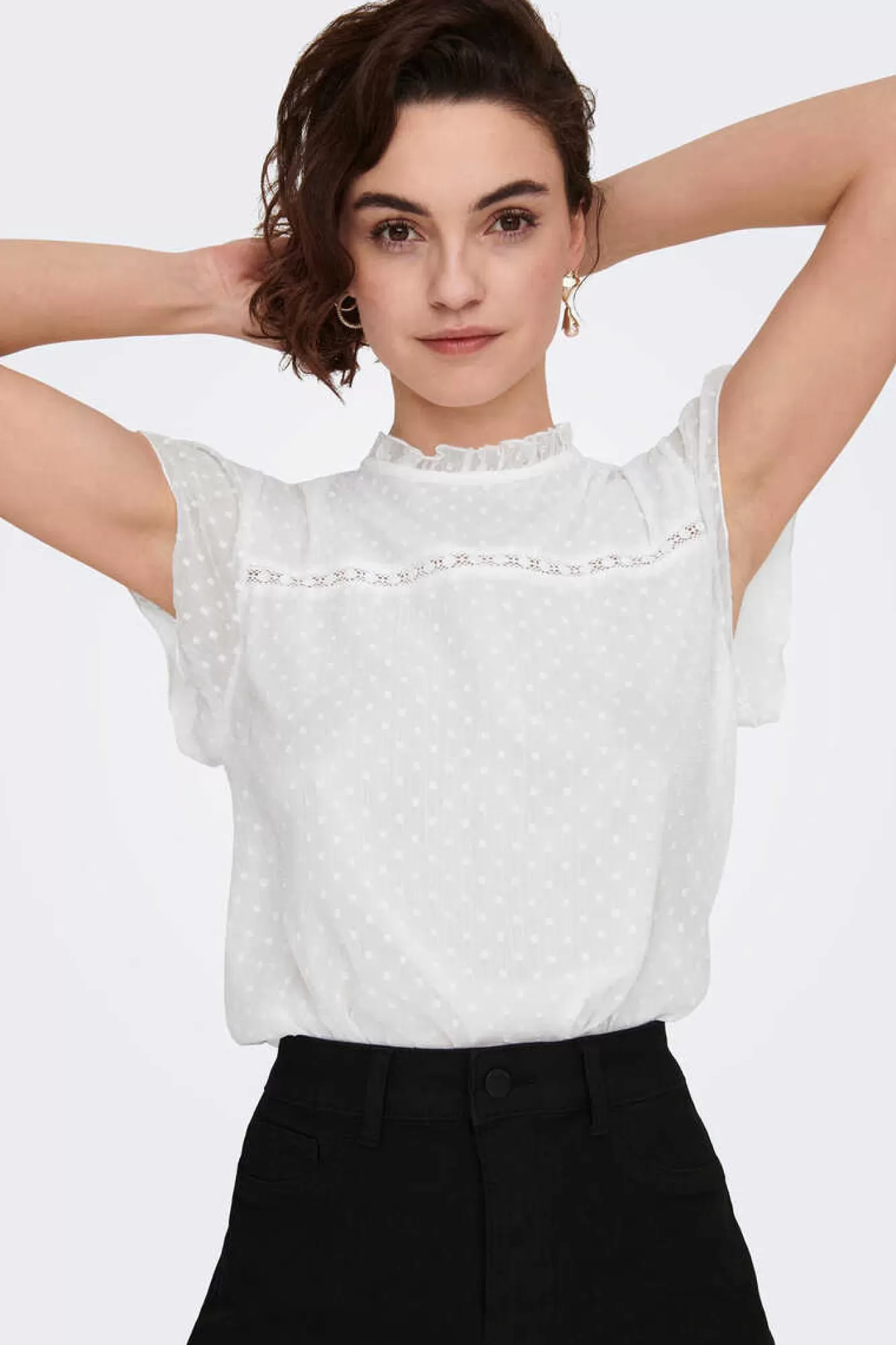 Only Blusa Manga Curta Plumetti