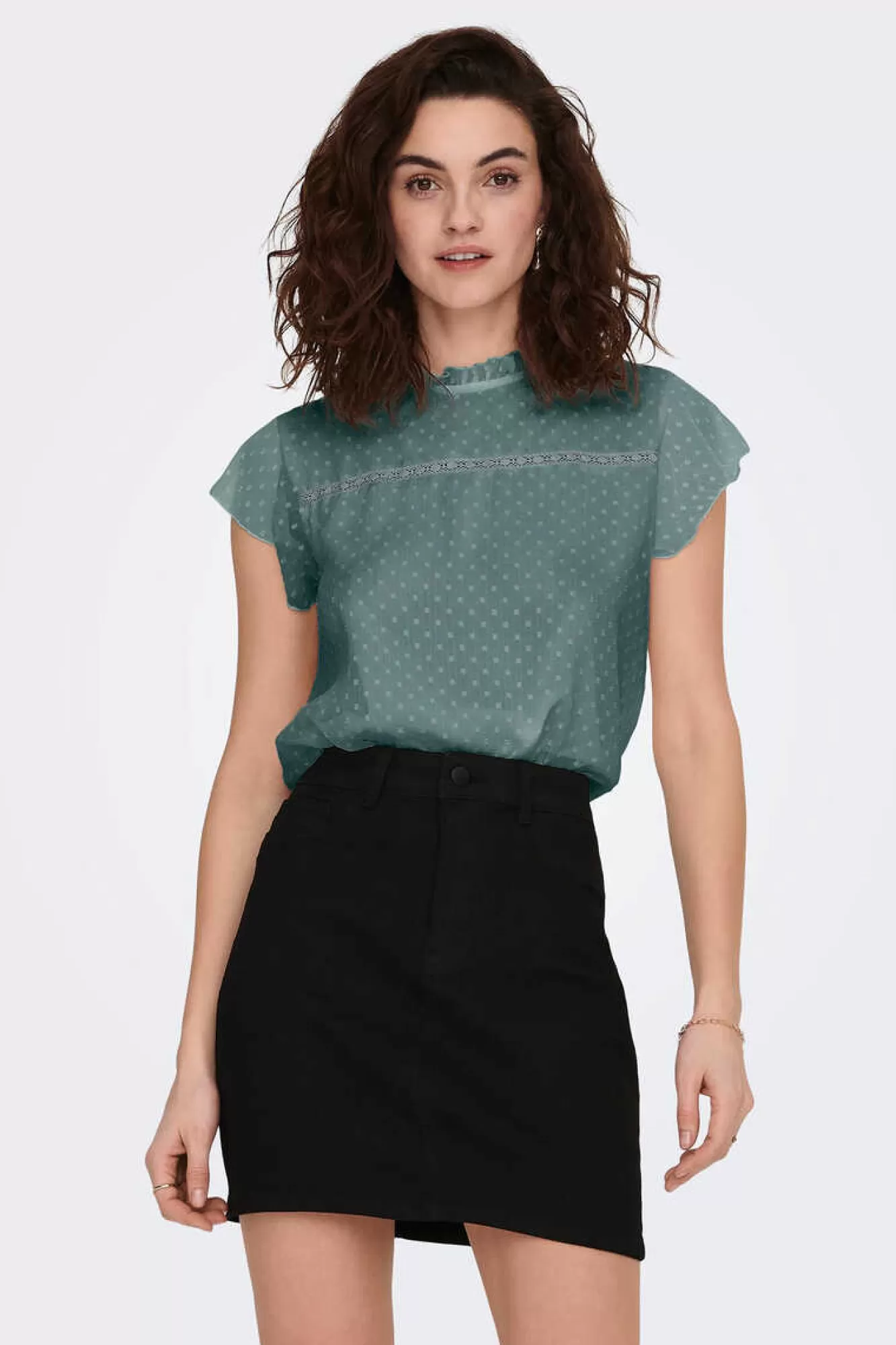 Only Blusa Manga Curta Plumetti
