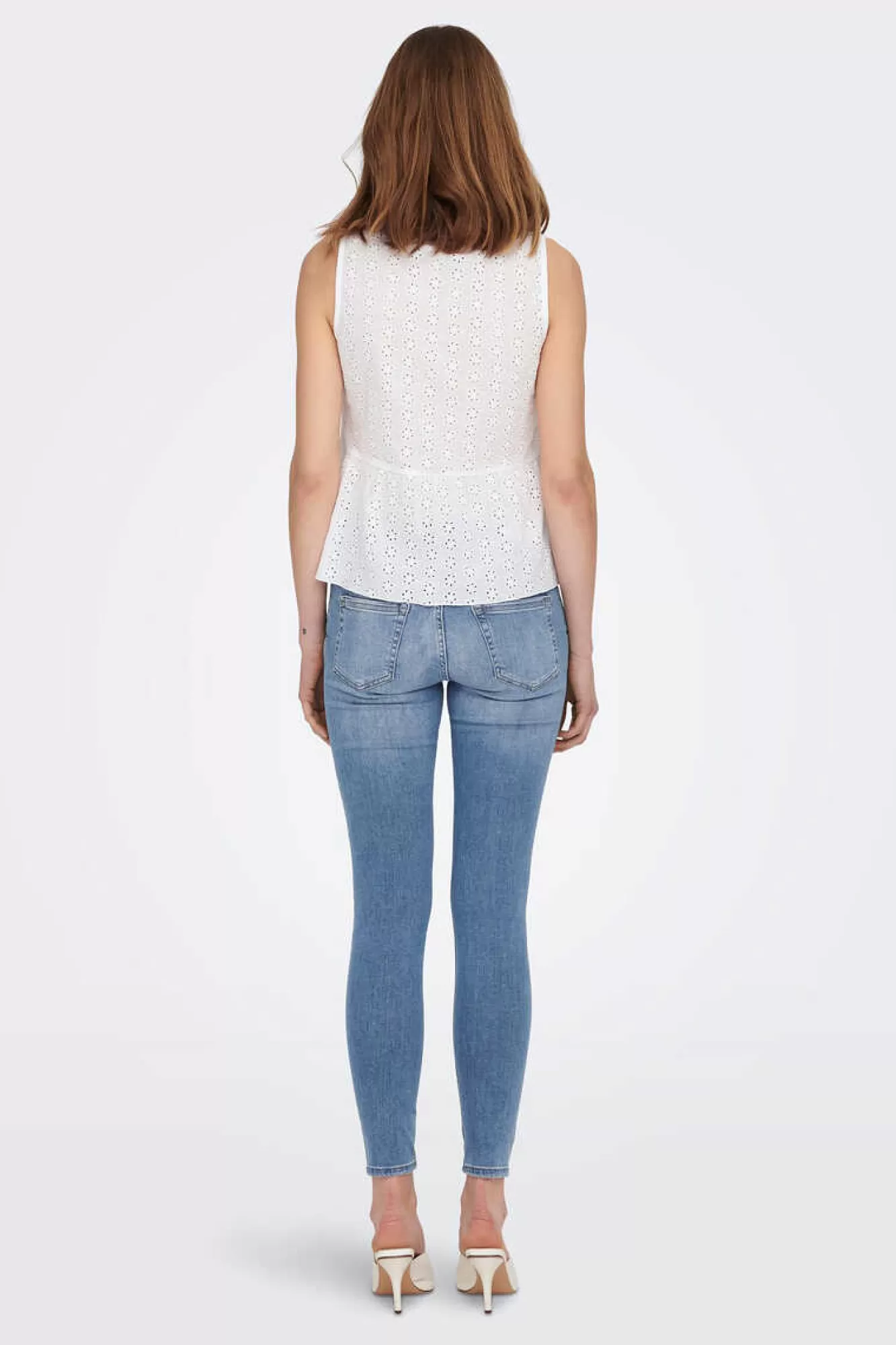 Only Blusa Sem Mangas Decote Em Bico