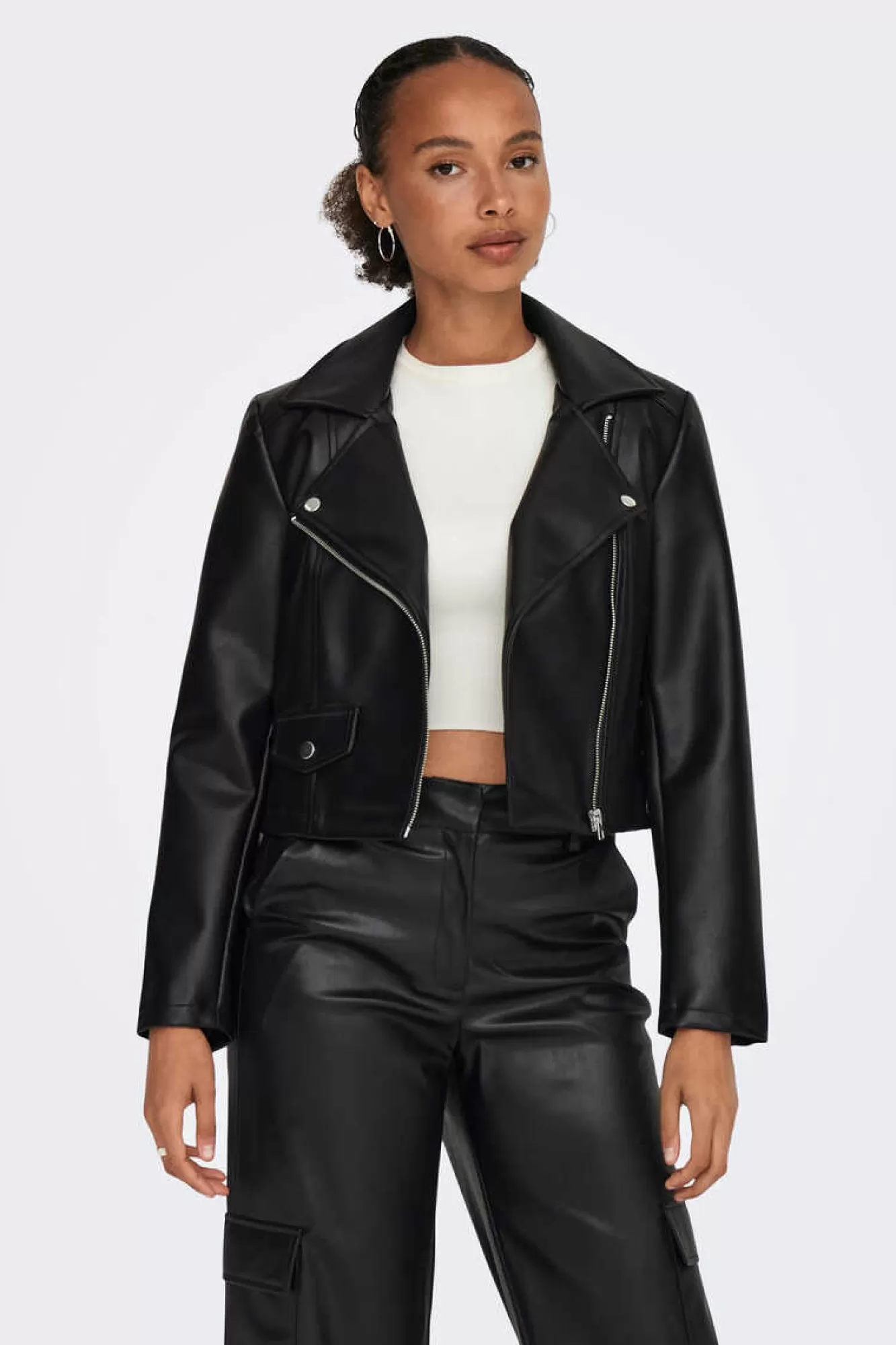 JDY Blusao Biker Efeito Pele