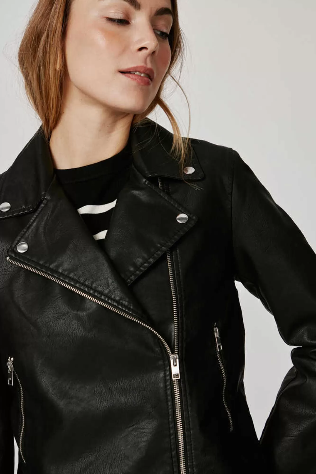 Jack & Jones Blusao De Mulher De Couro