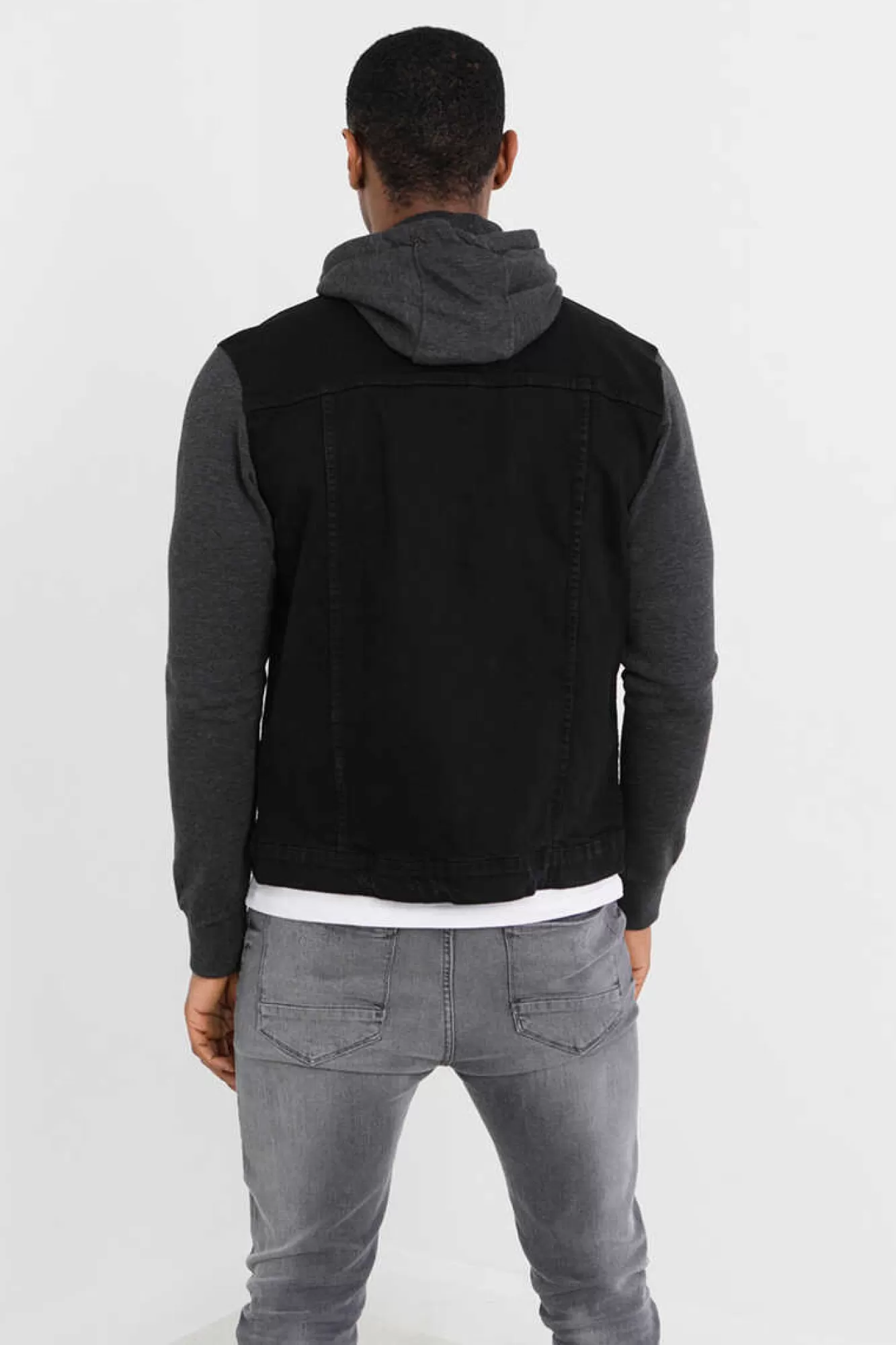 Brave Soul Blusao Denim Combinado Capuz