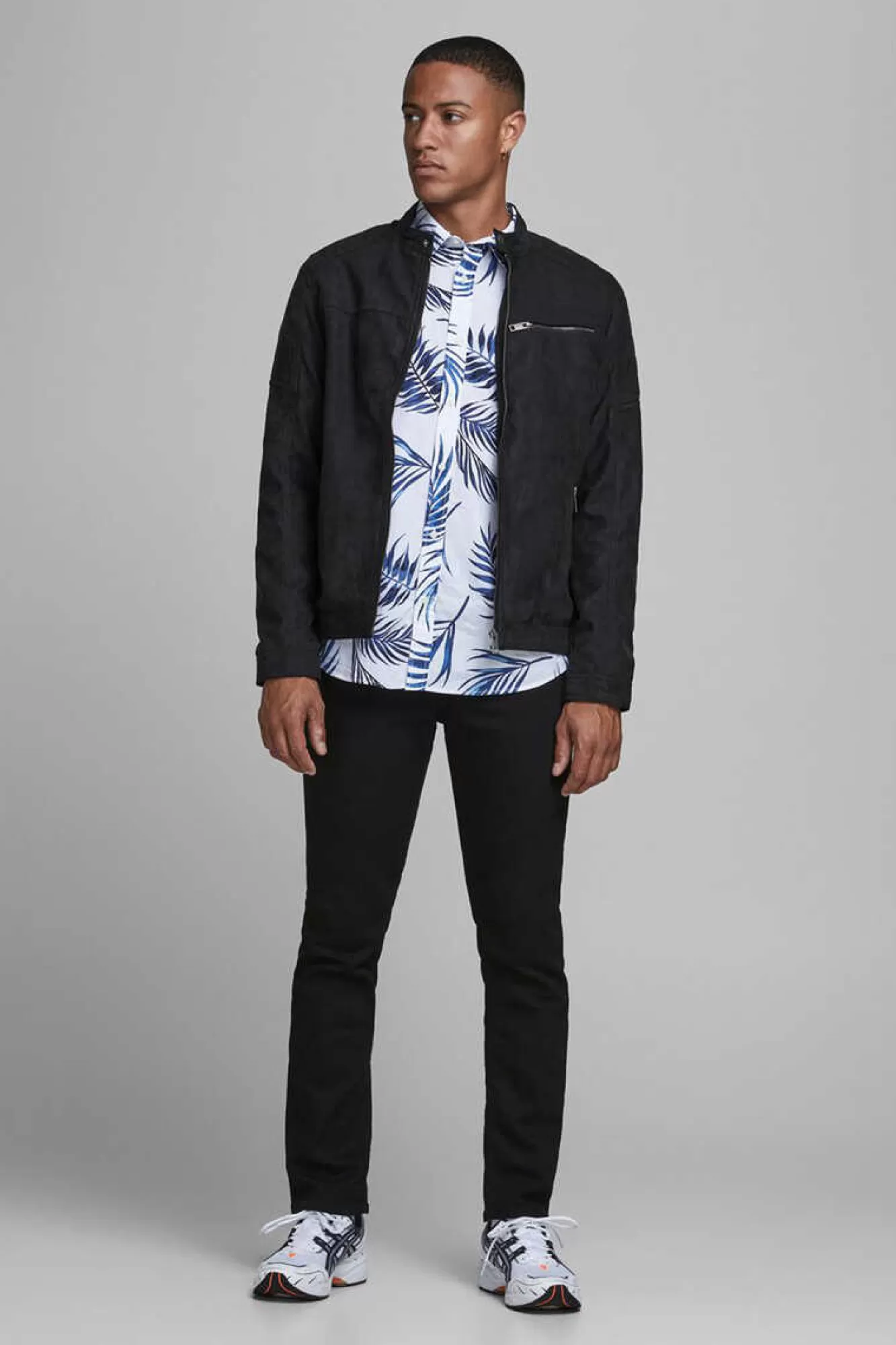 Jack & Jones Blusao Motard Efeito Couro