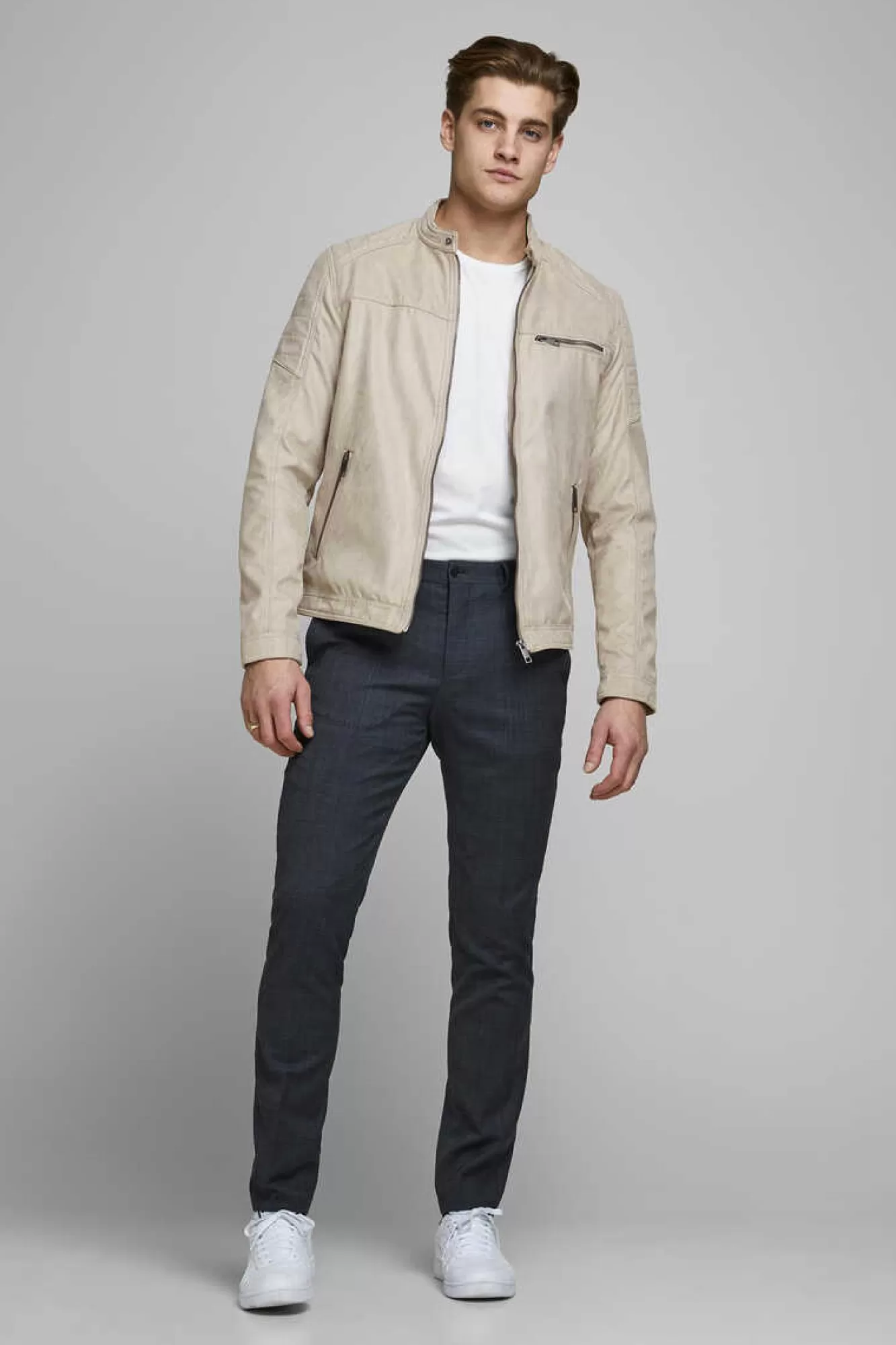 Jack & Jones Blusao Motard Efeito Couro
