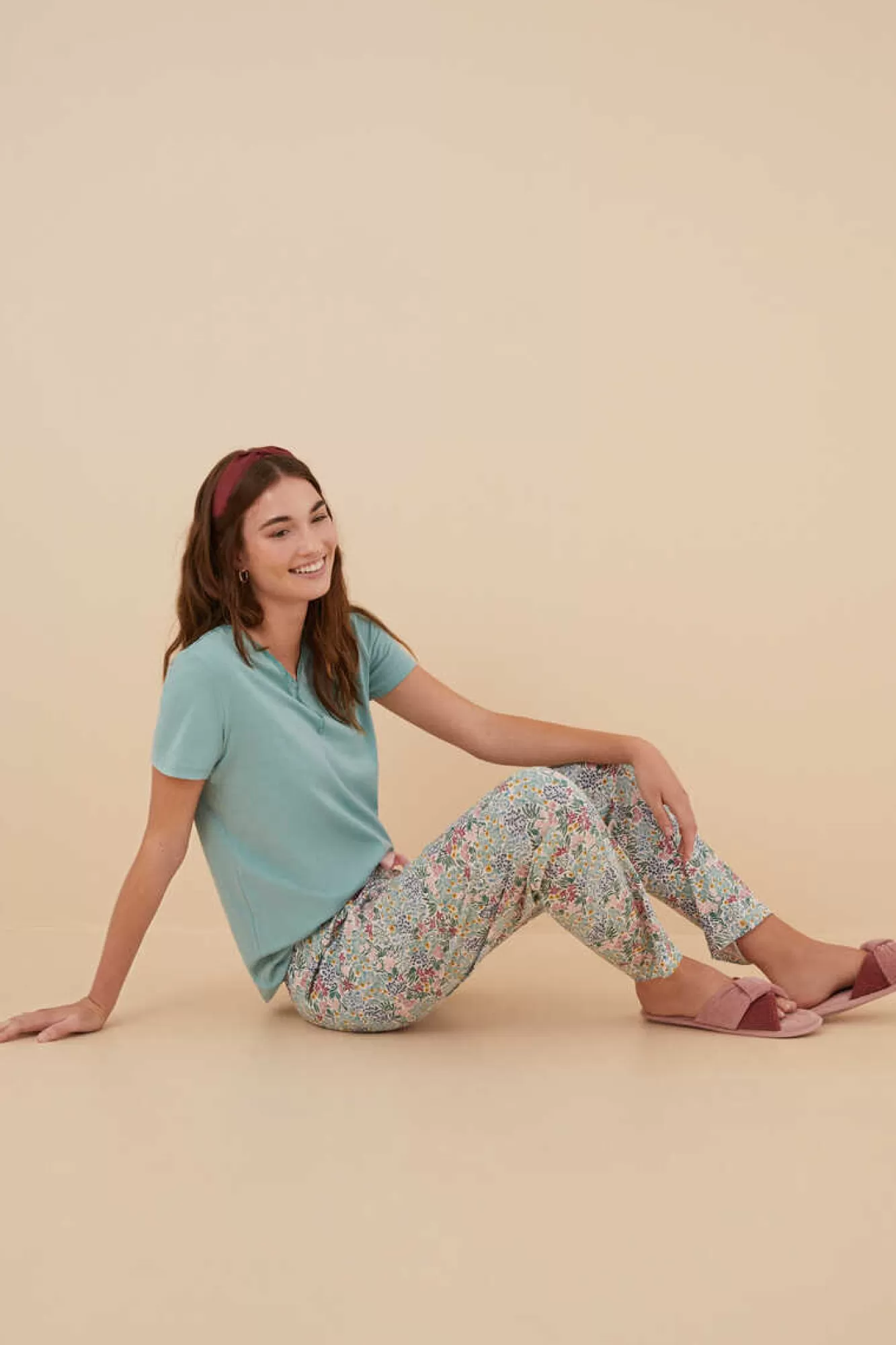 Women'secret Calças 100% Algodao Com Estampado De Flores De Moniquilla