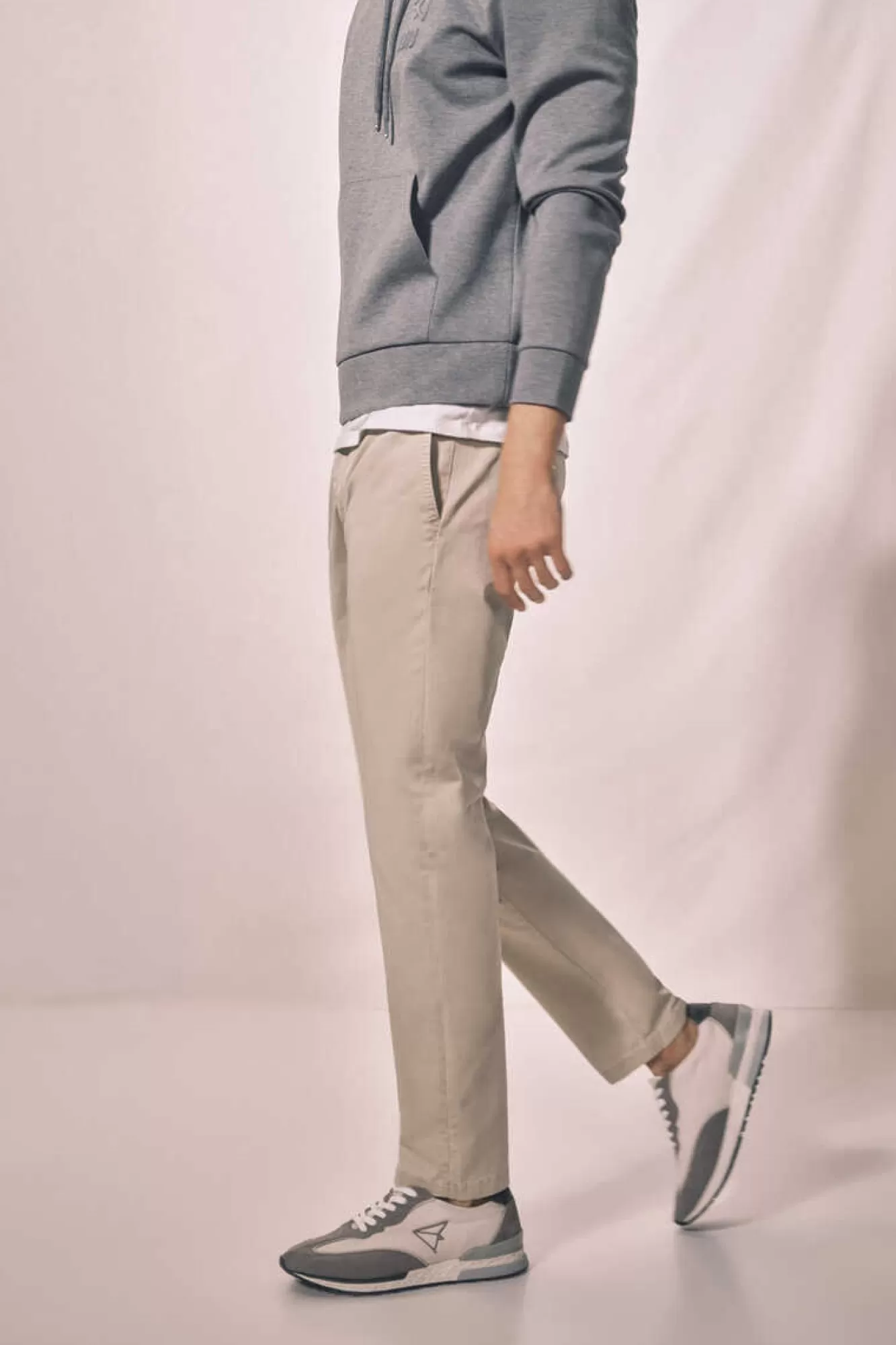 Ooto Calças Chino Slim Cintura Elastica