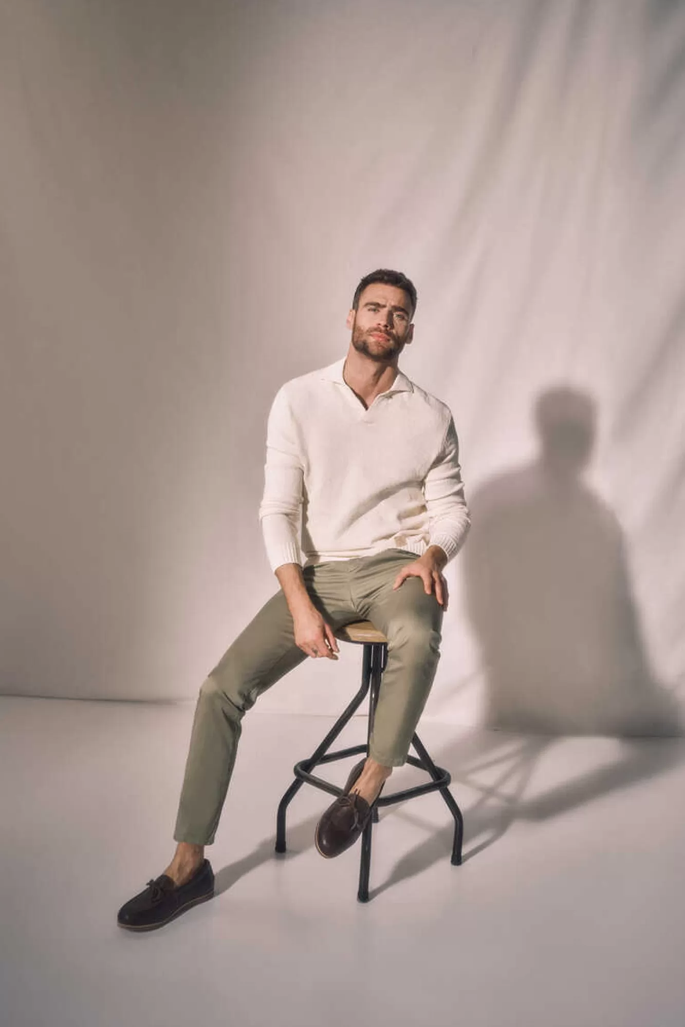 Ooto Calças Chino Slim Cintura Elastica