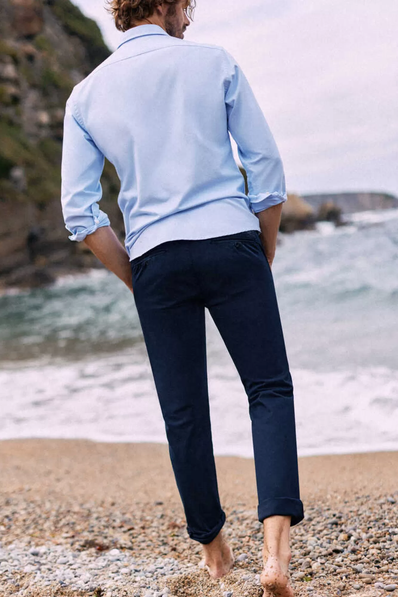 Ooto Calças Chino Slim Cintura Elastica