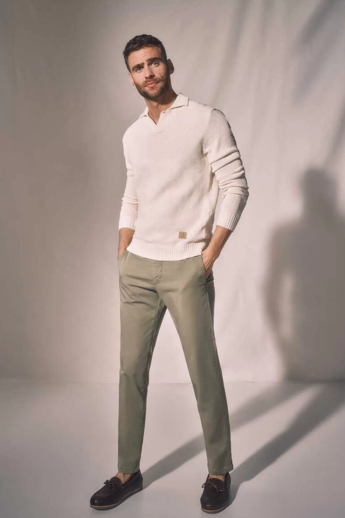 Ooto Calças Chino Slim Cintura Elastica