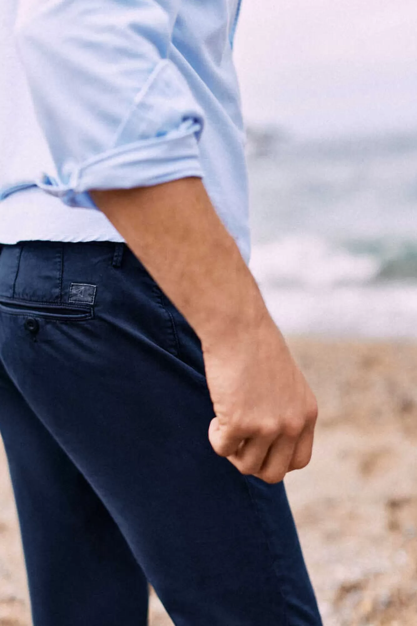 Ooto Calças Chino Slim Cintura Elastica