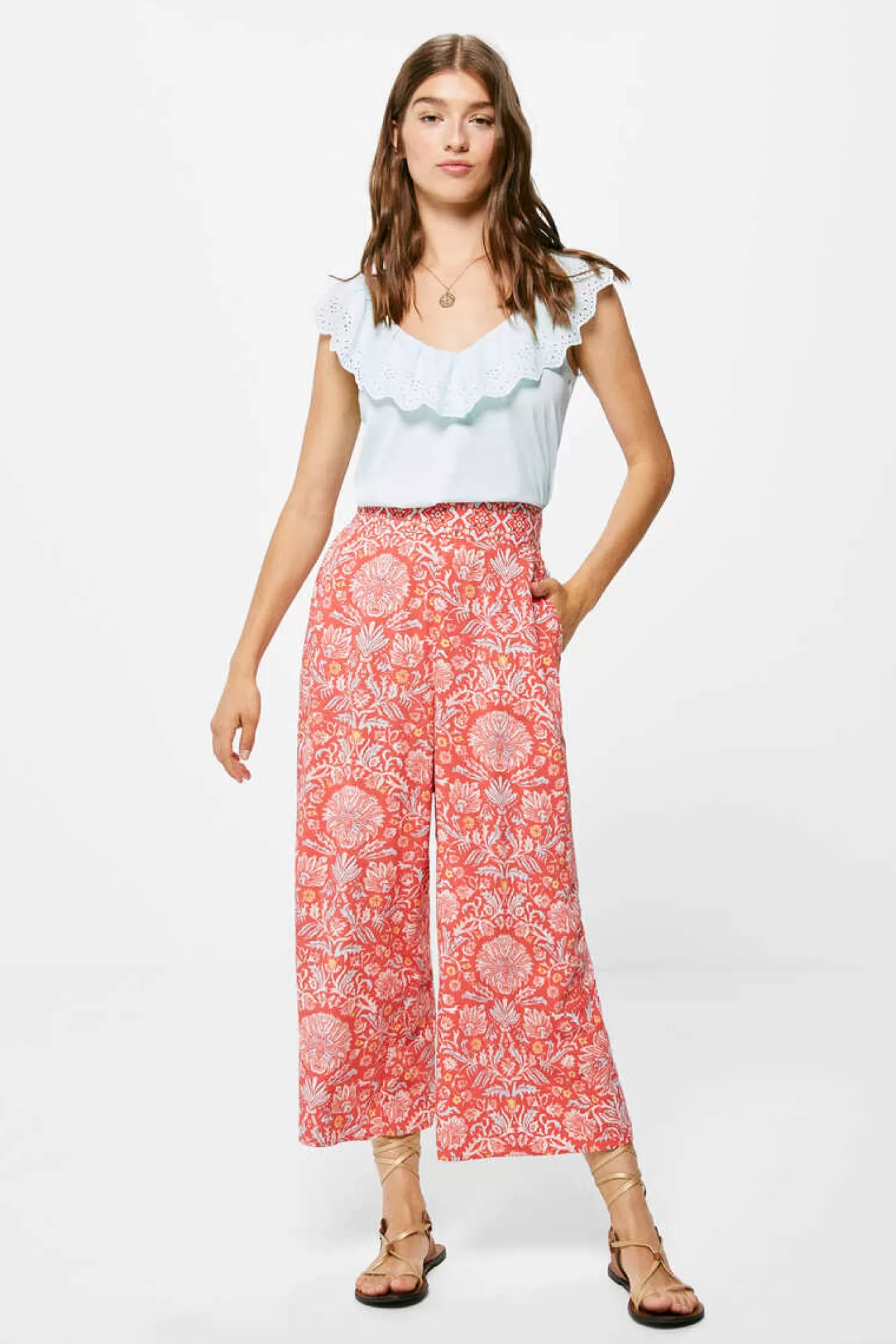 * Calças Culottes Estampadas