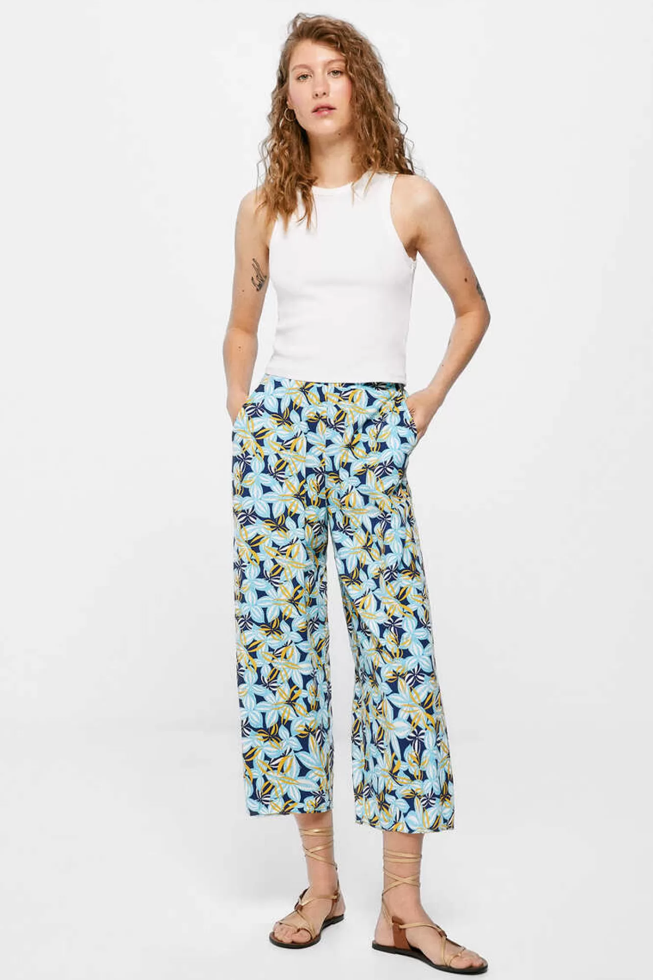 * Calças Culottes Estampadas