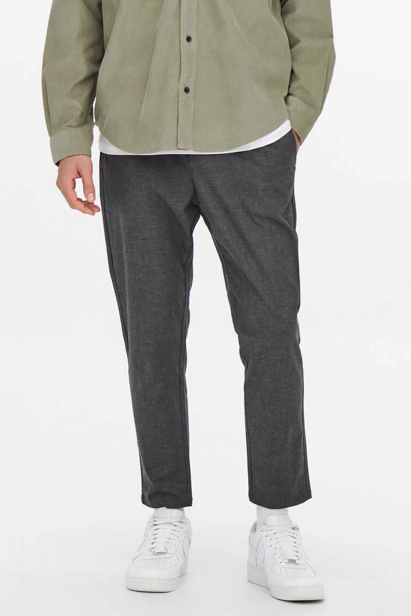 Only & Sons Calças Fluidas Bainha Ajustada