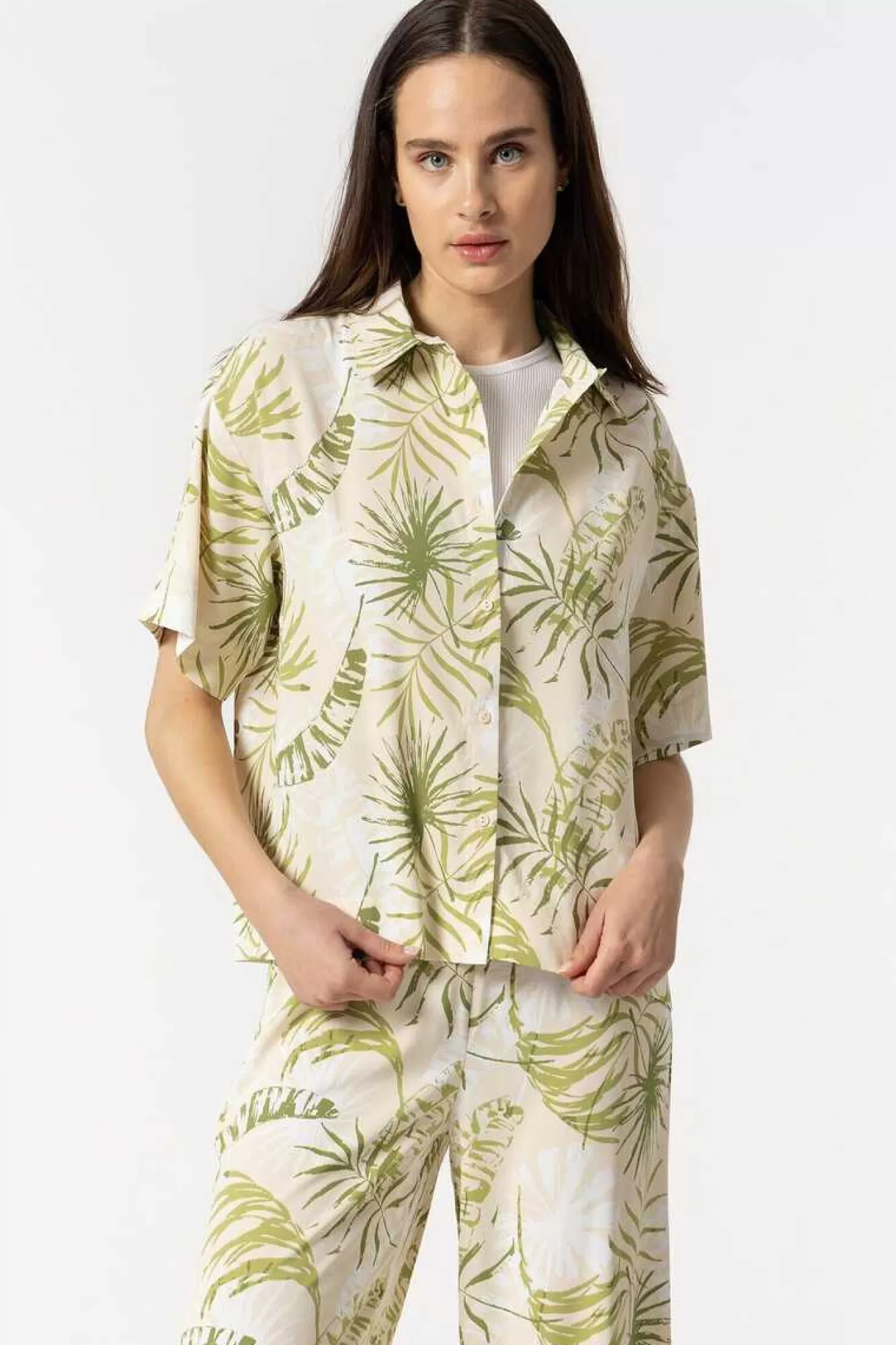 Tiffosi Camisa Acetinada Estampada