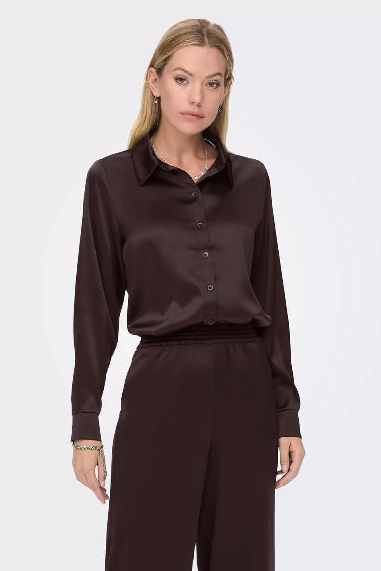 Only Camisa Acetinada Oversized