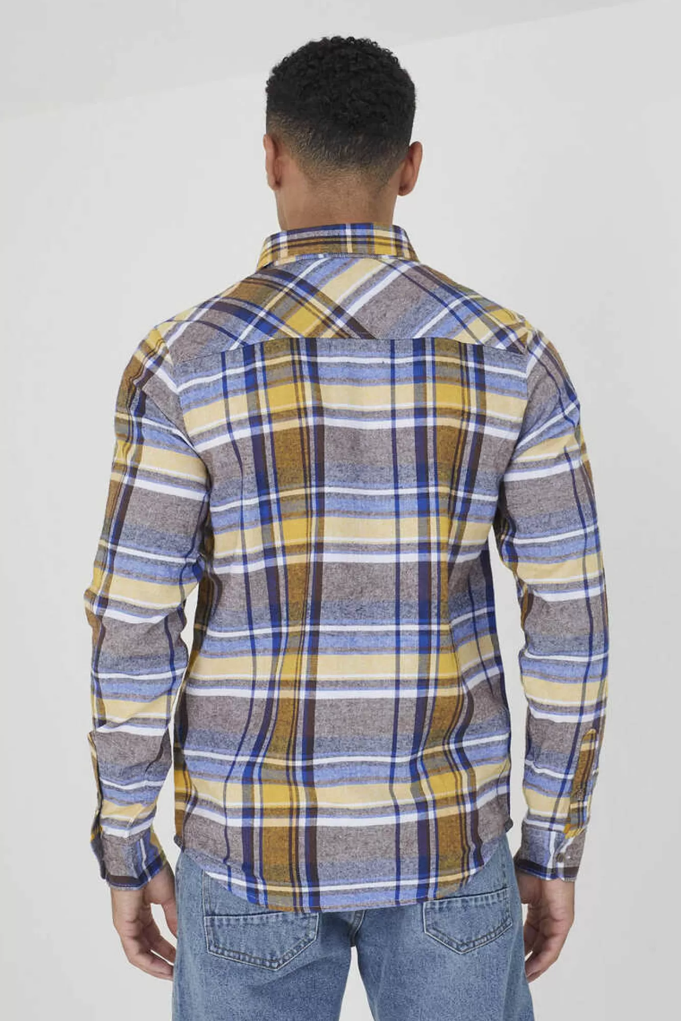 Brave Soul Camisa Aos Quadrados Com Bolso