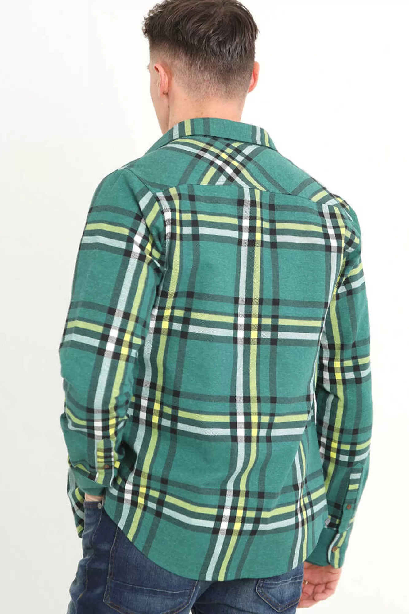 Brave Soul Camisa Aos Quadrados Com Bolso