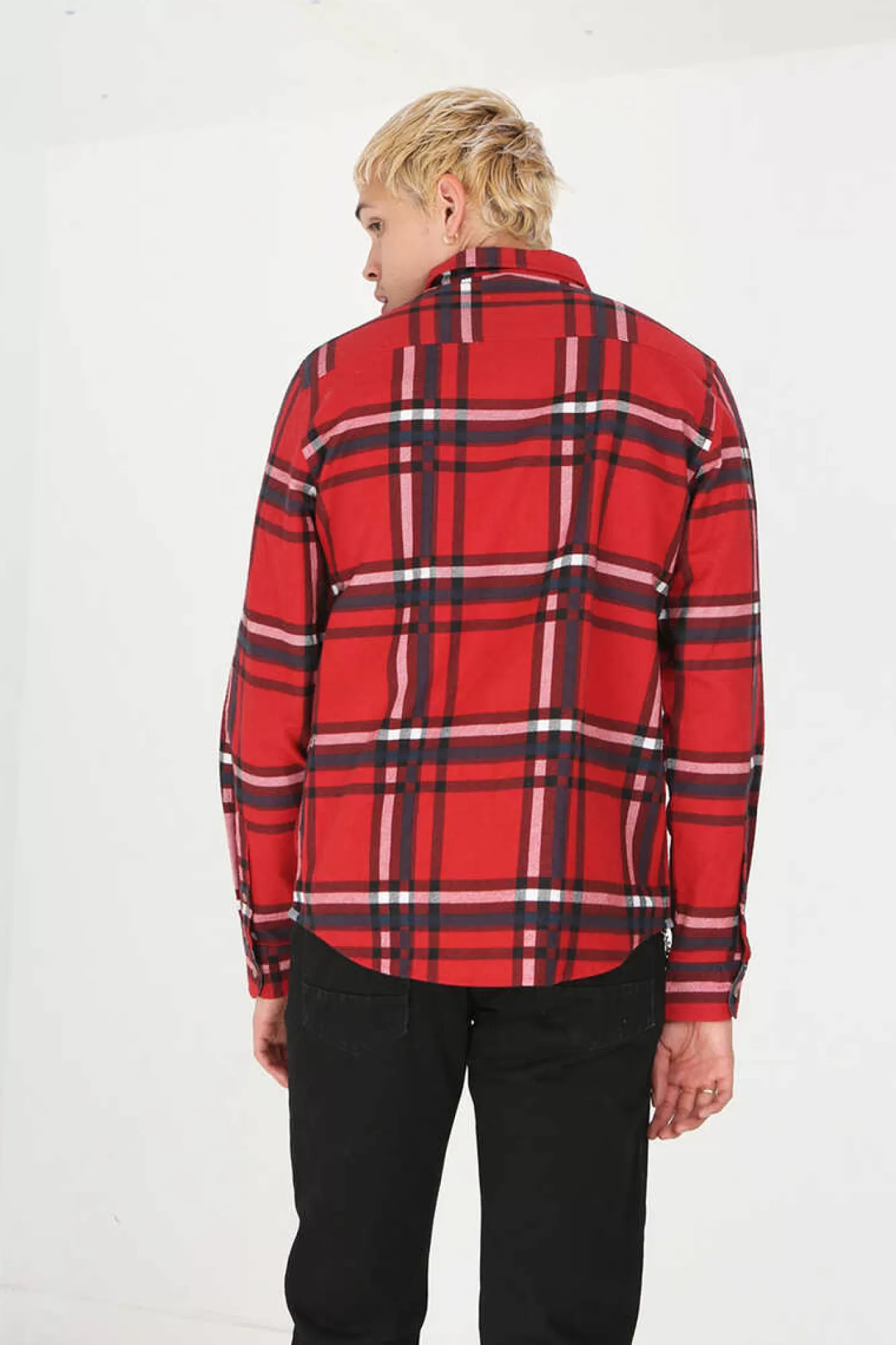Brave Soul Camisa Aos Quadrados Com Bolso