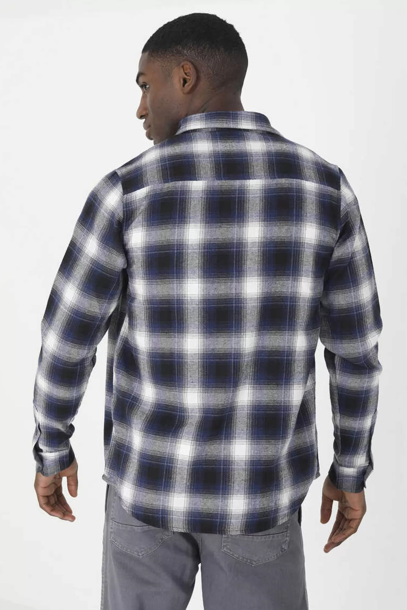 Brave Soul Camisa Aos Quadrados Com Bolso